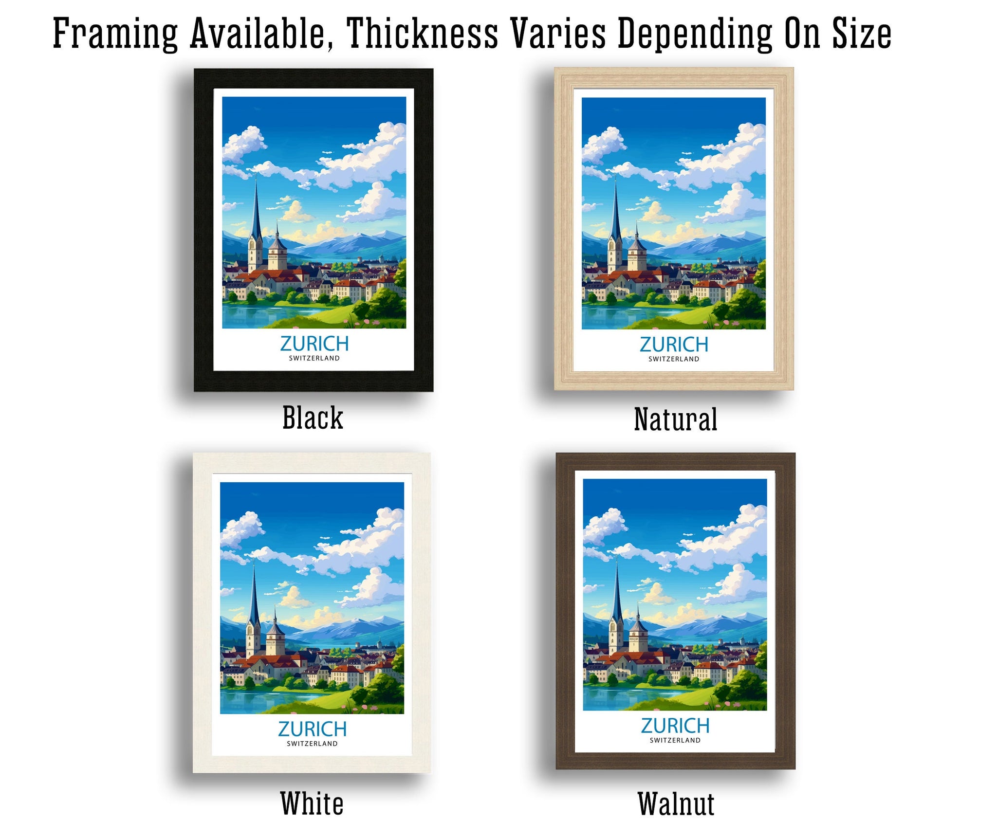 Zurich Switzerland Travel Poster Zurich