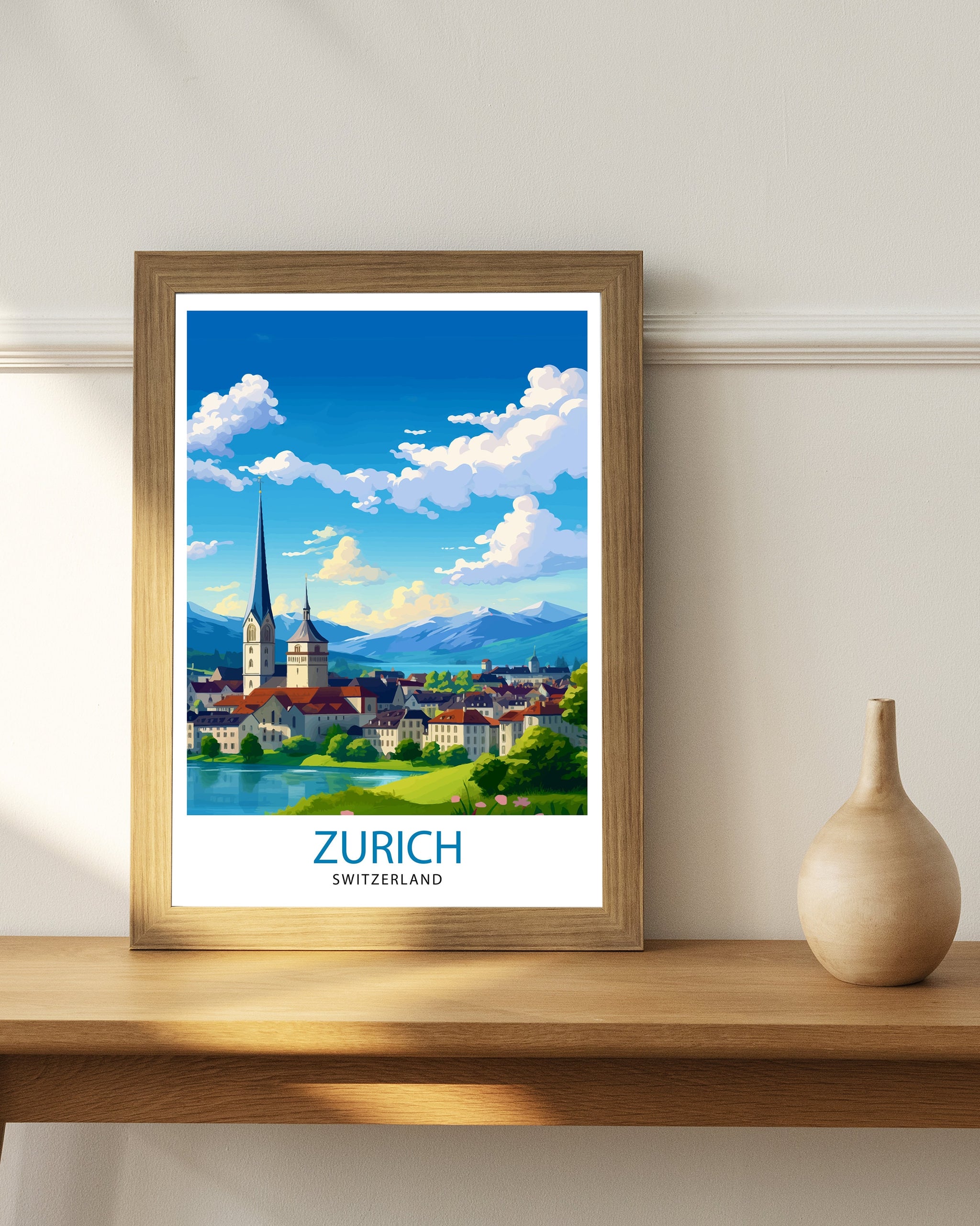Zurich Switzerland Travel Poster Zurich