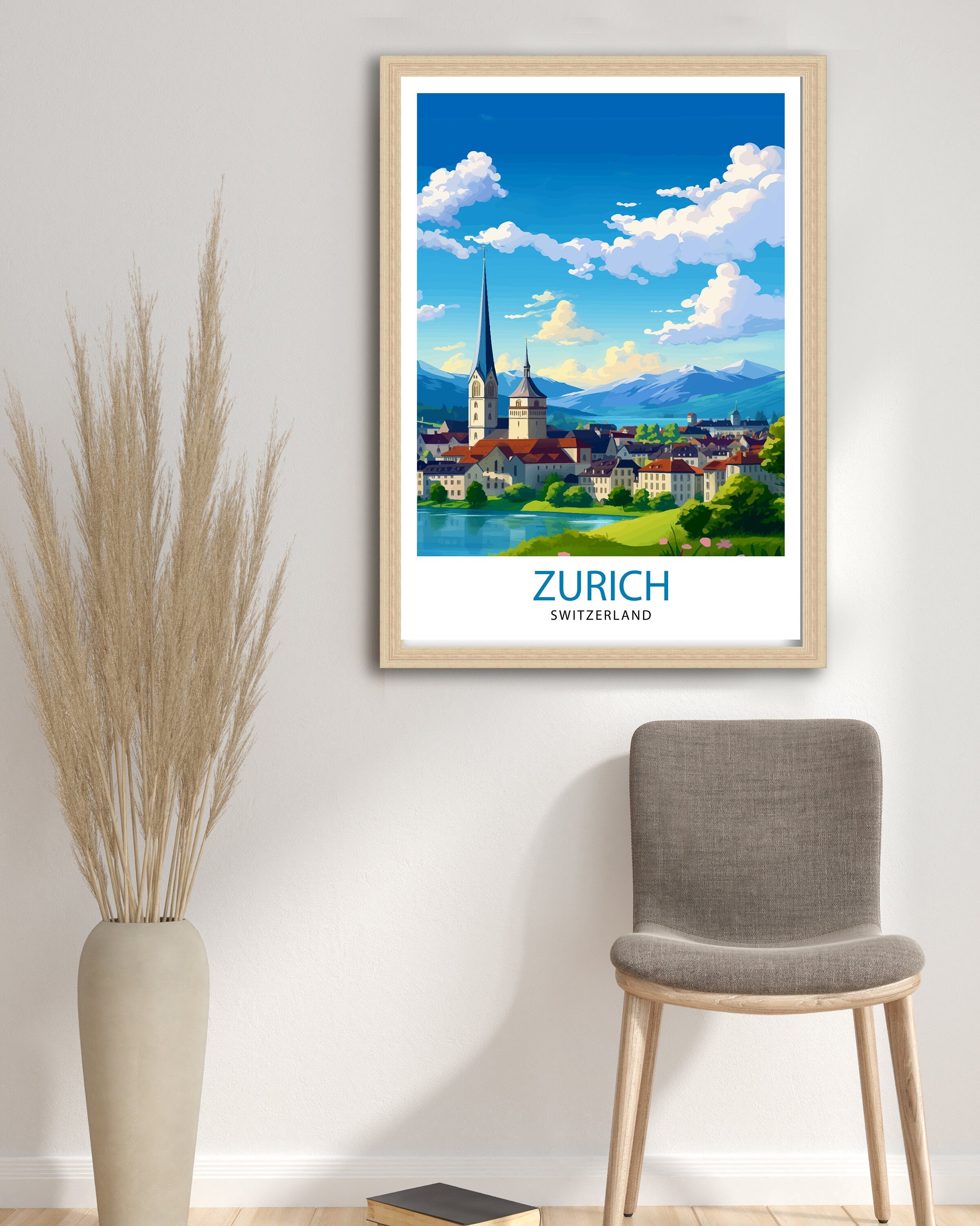 Zurich Switzerland Travel Poster Zurich