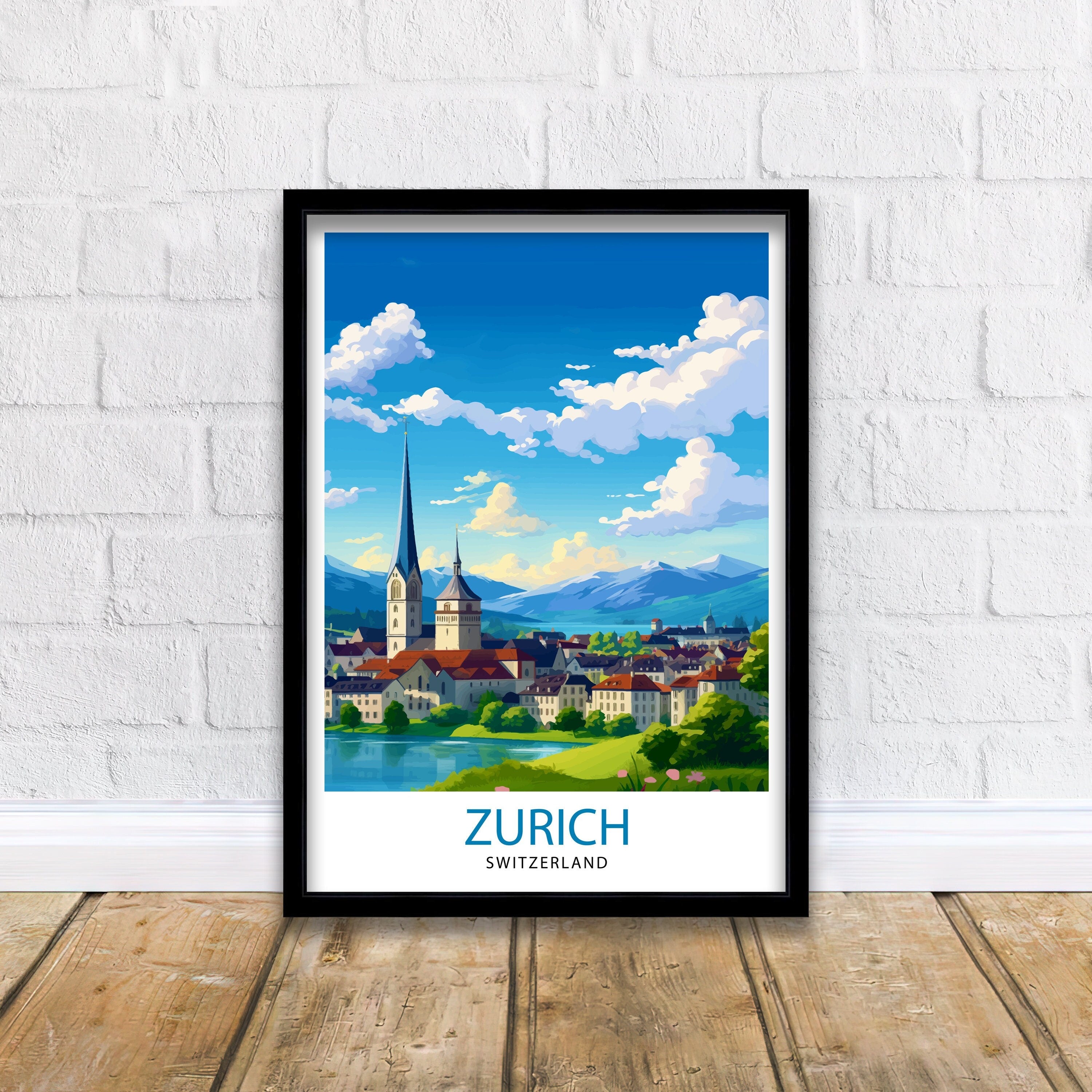 Zurich Switzerland Travel Poster Zurich