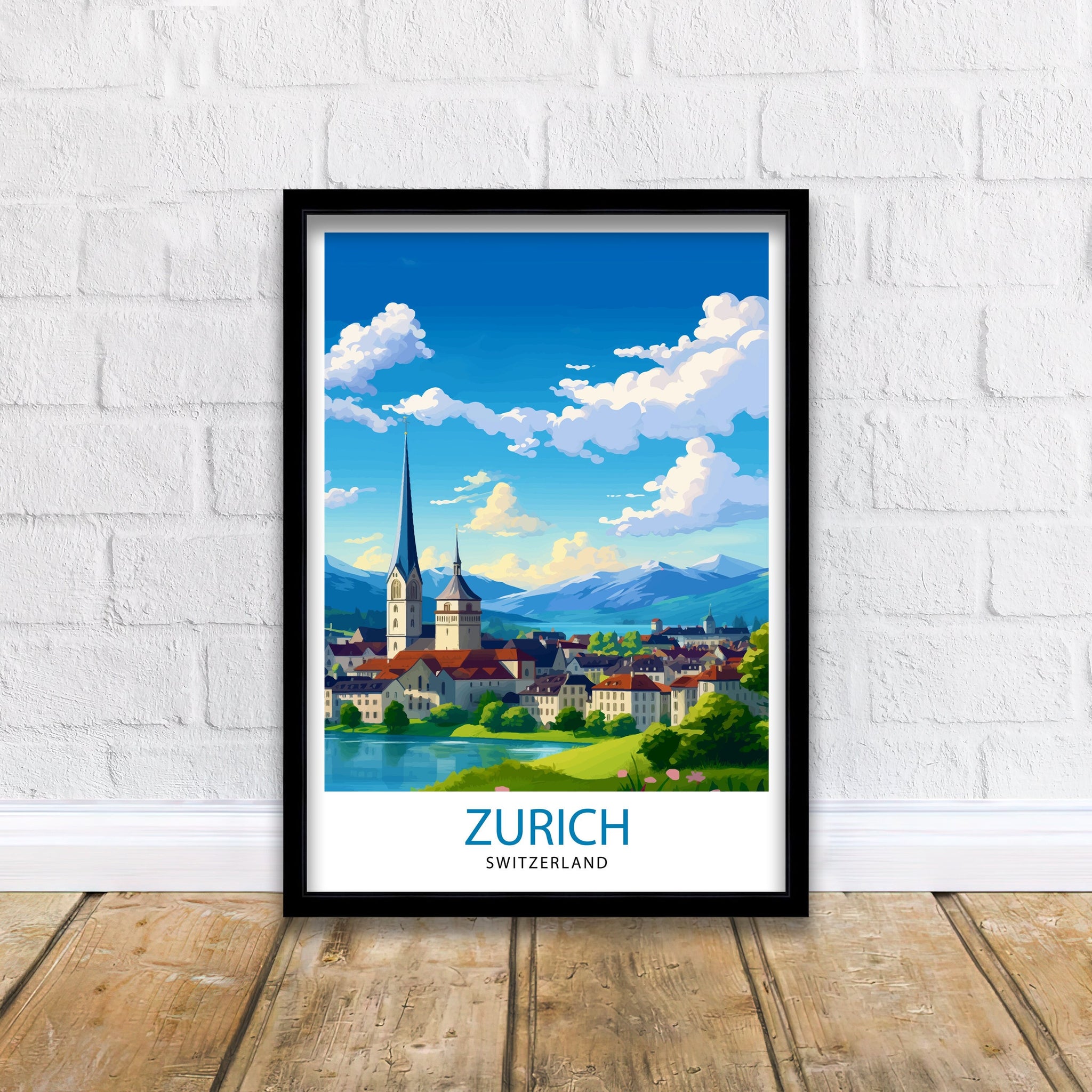 Zurich Switzerland Travel Poster Zurich