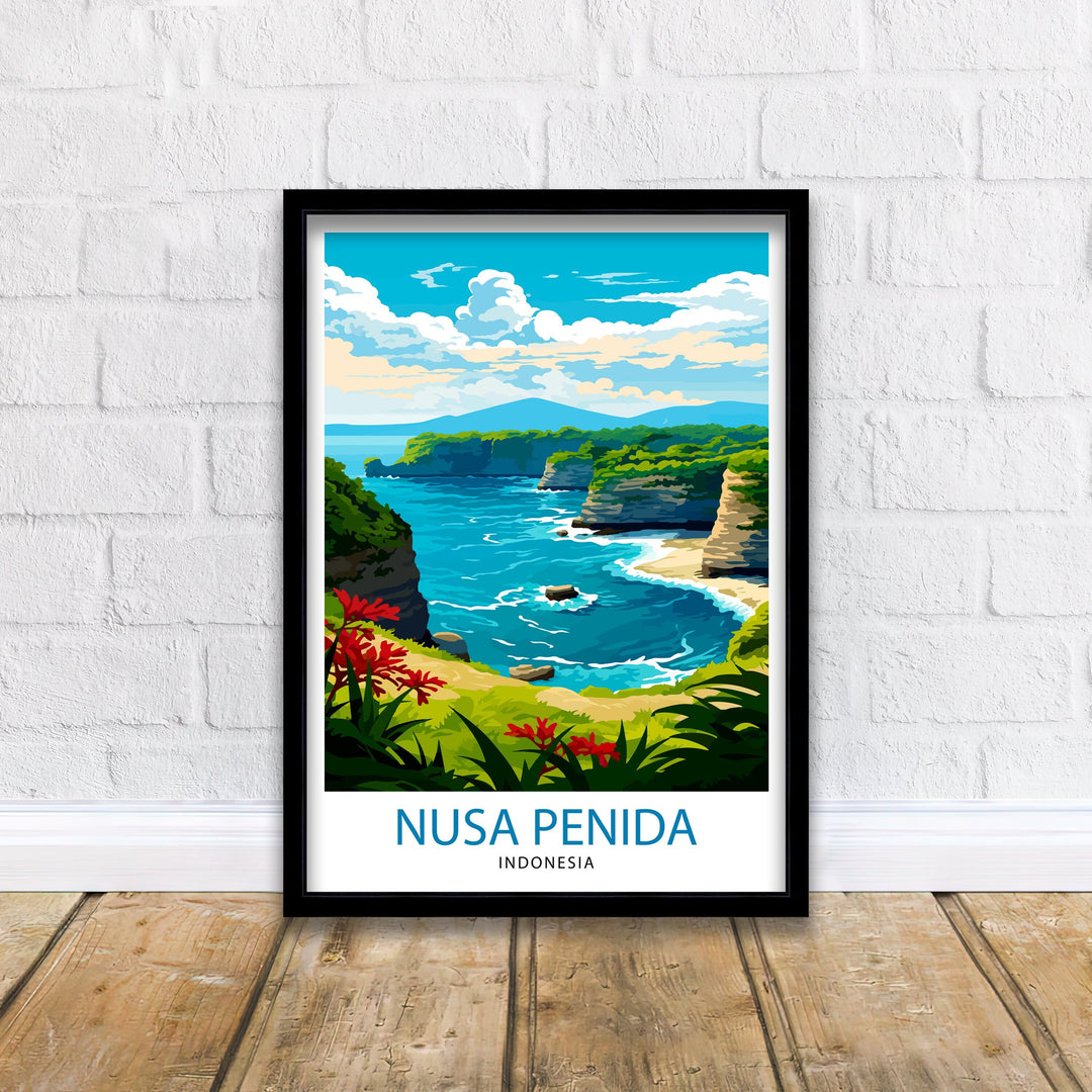 Nusa Penida Indonesia Travel Poster Nusa Penida