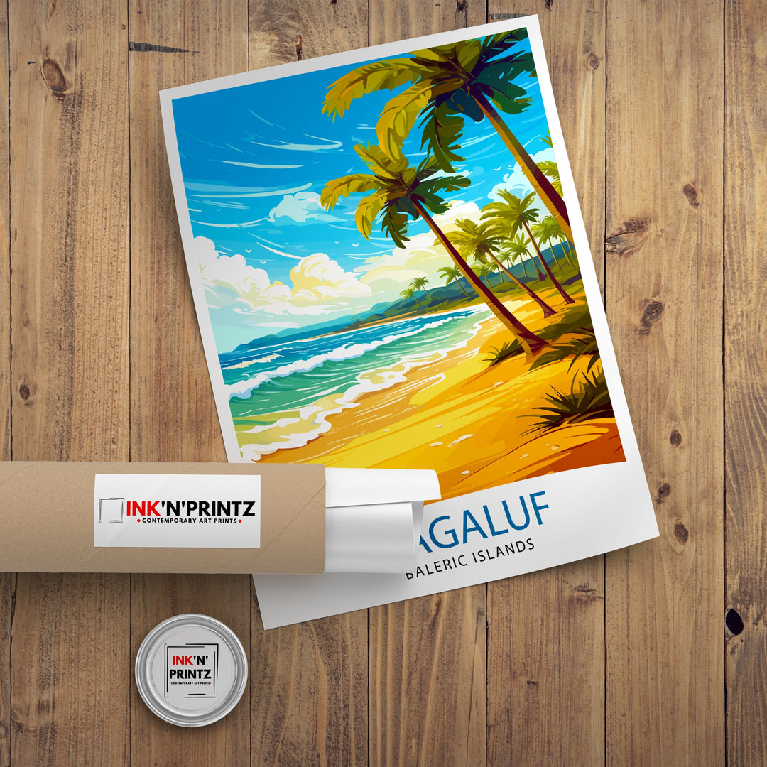 Magaluf Balearic Islands Travel Poster Magaluf