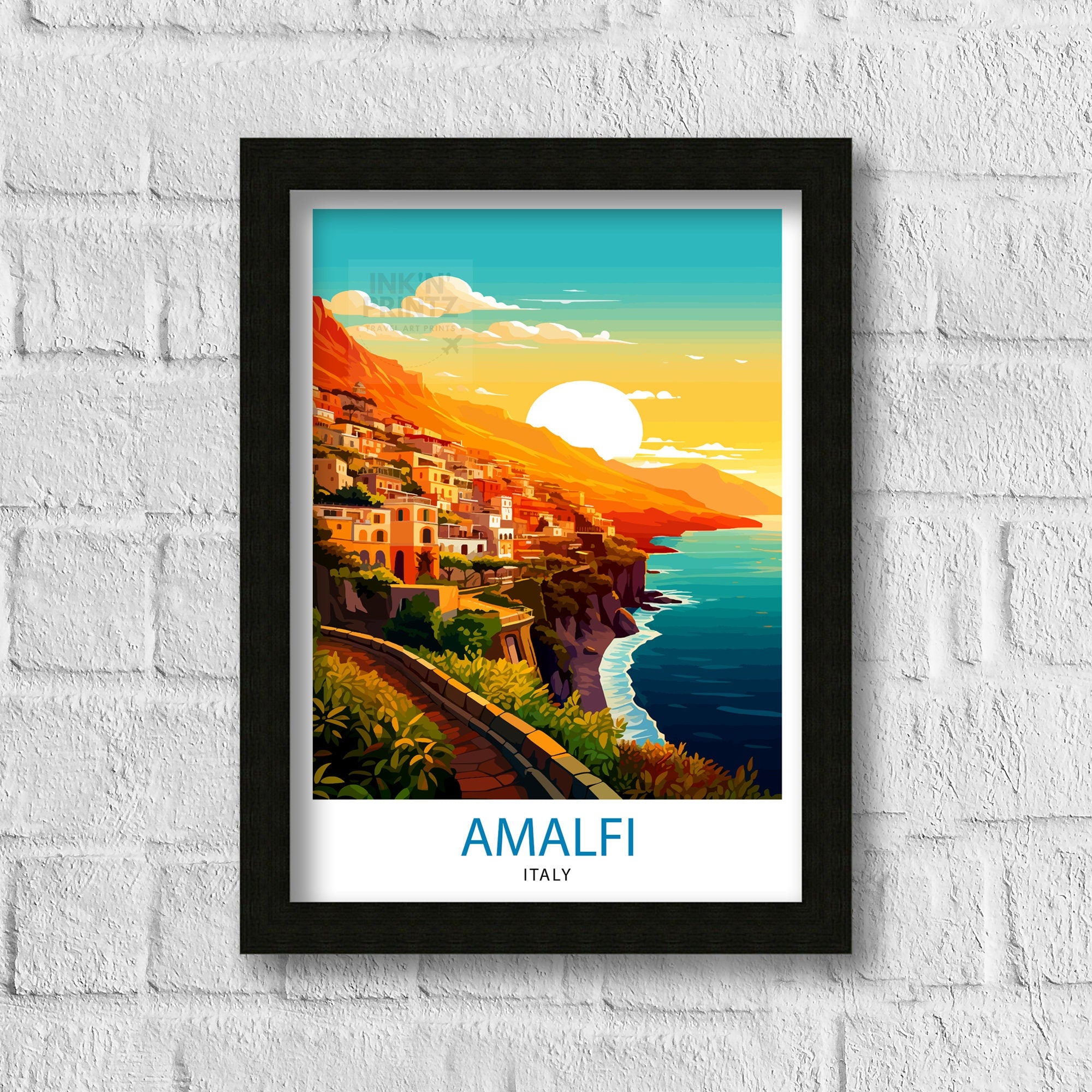 Amalfi Italy Travel Print Amalfi Wall Decor Amalfi Poster Amalfi Art Print Amalfi Wall Art Amalfi Home Living Decor Gift for Amalfi