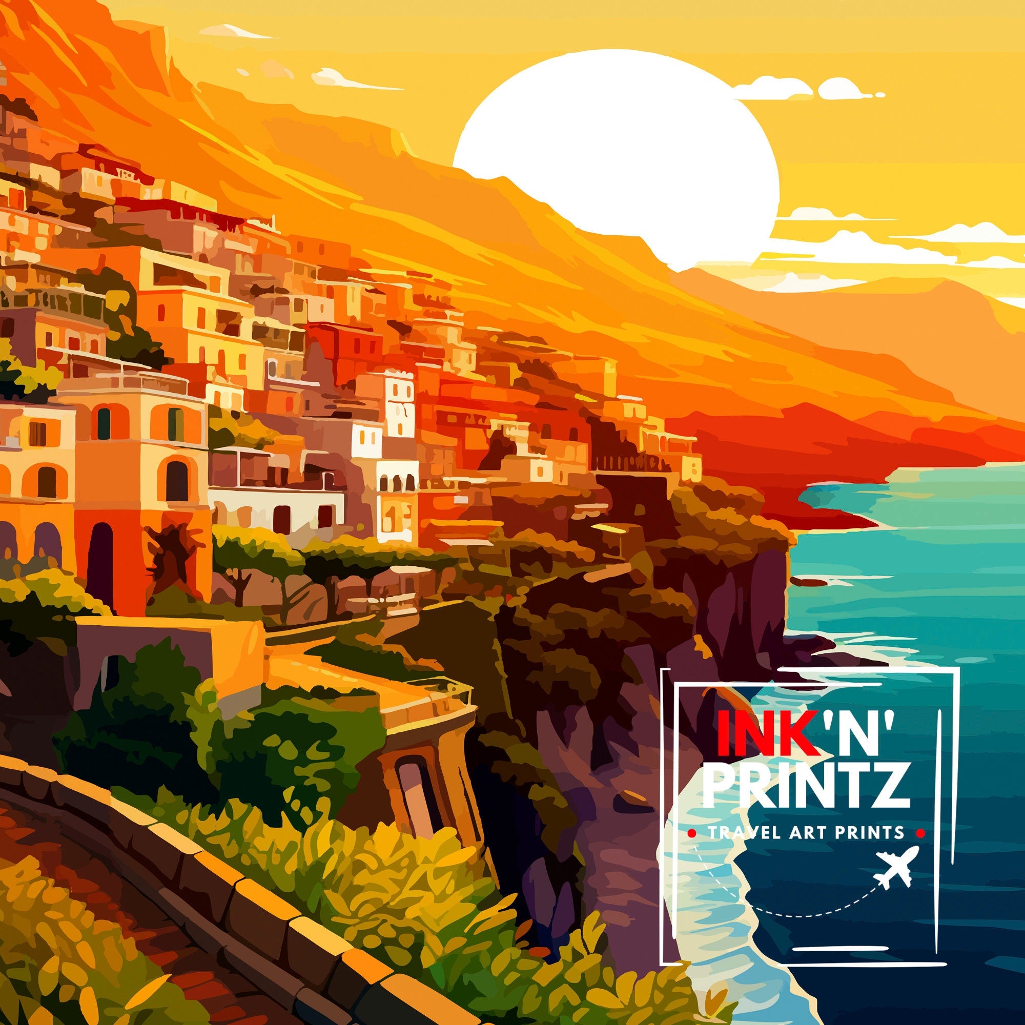 Amalfi Italy Travel Print Amalfi Wall Decor Amalfi Poster Amalfi Art Print Amalfi Wall Art Amalfi Home Living Decor Gift for Amalfi