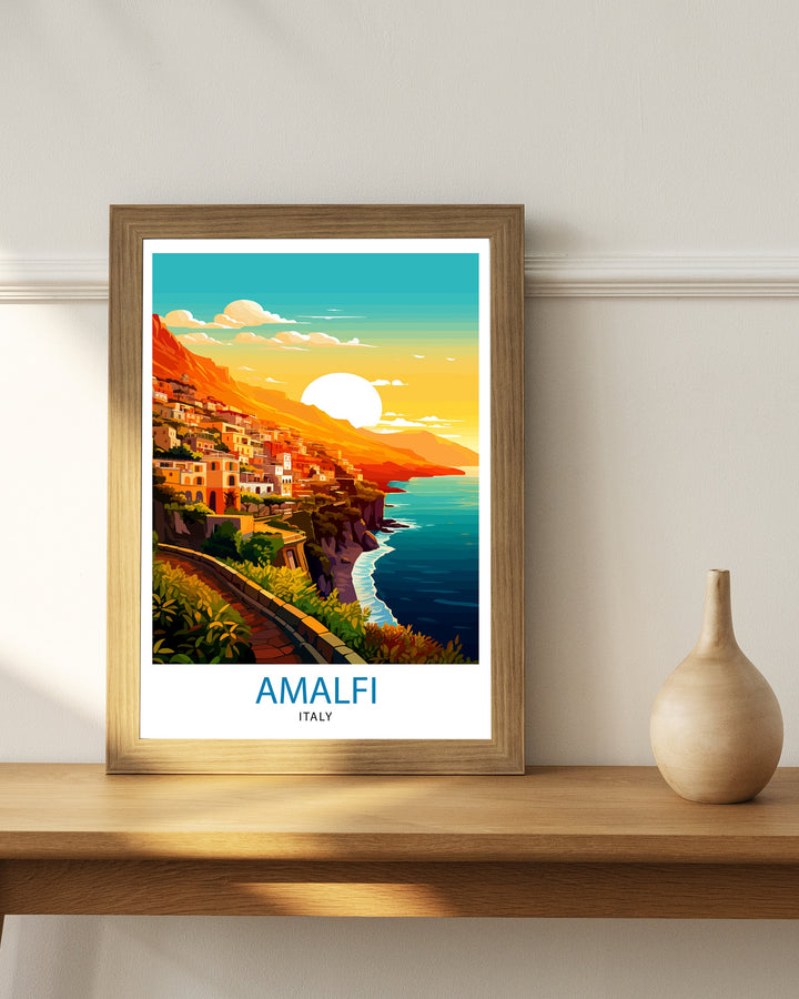 Amalfi Italy Travel Poster Amalfi