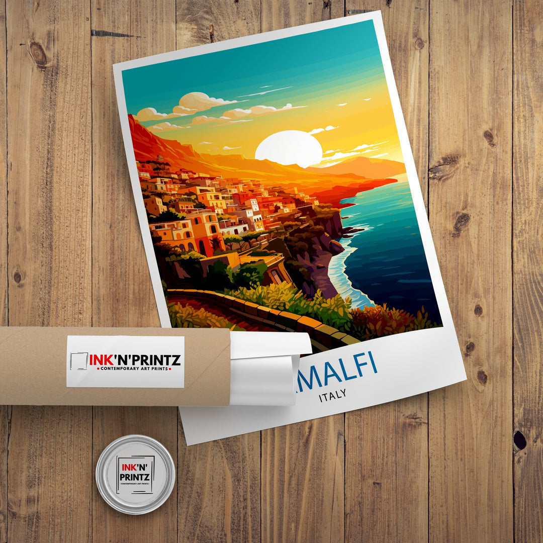 Amalfi Italy Travel Poster Amalfi