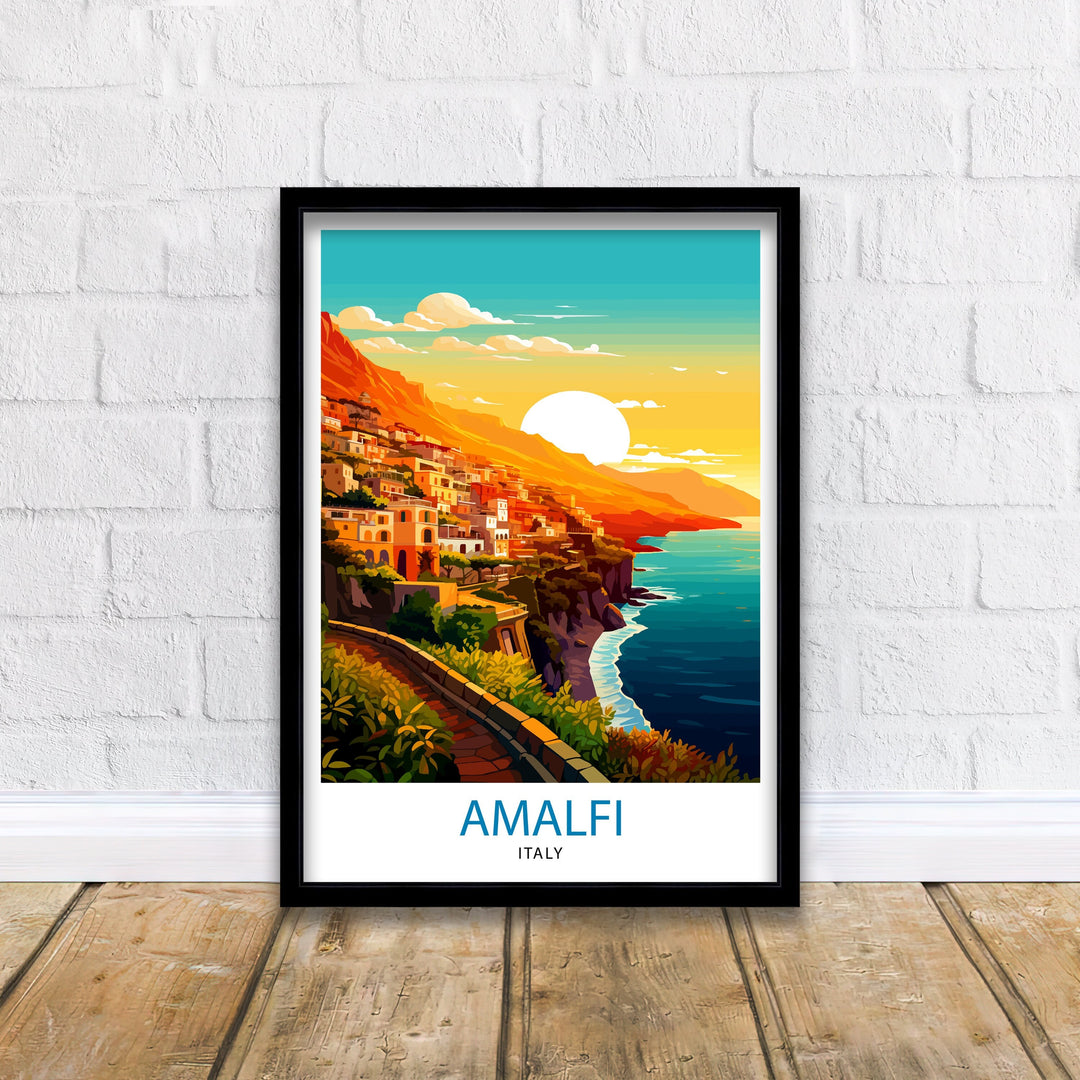 Amalfi Italy Travel Poster Amalfi