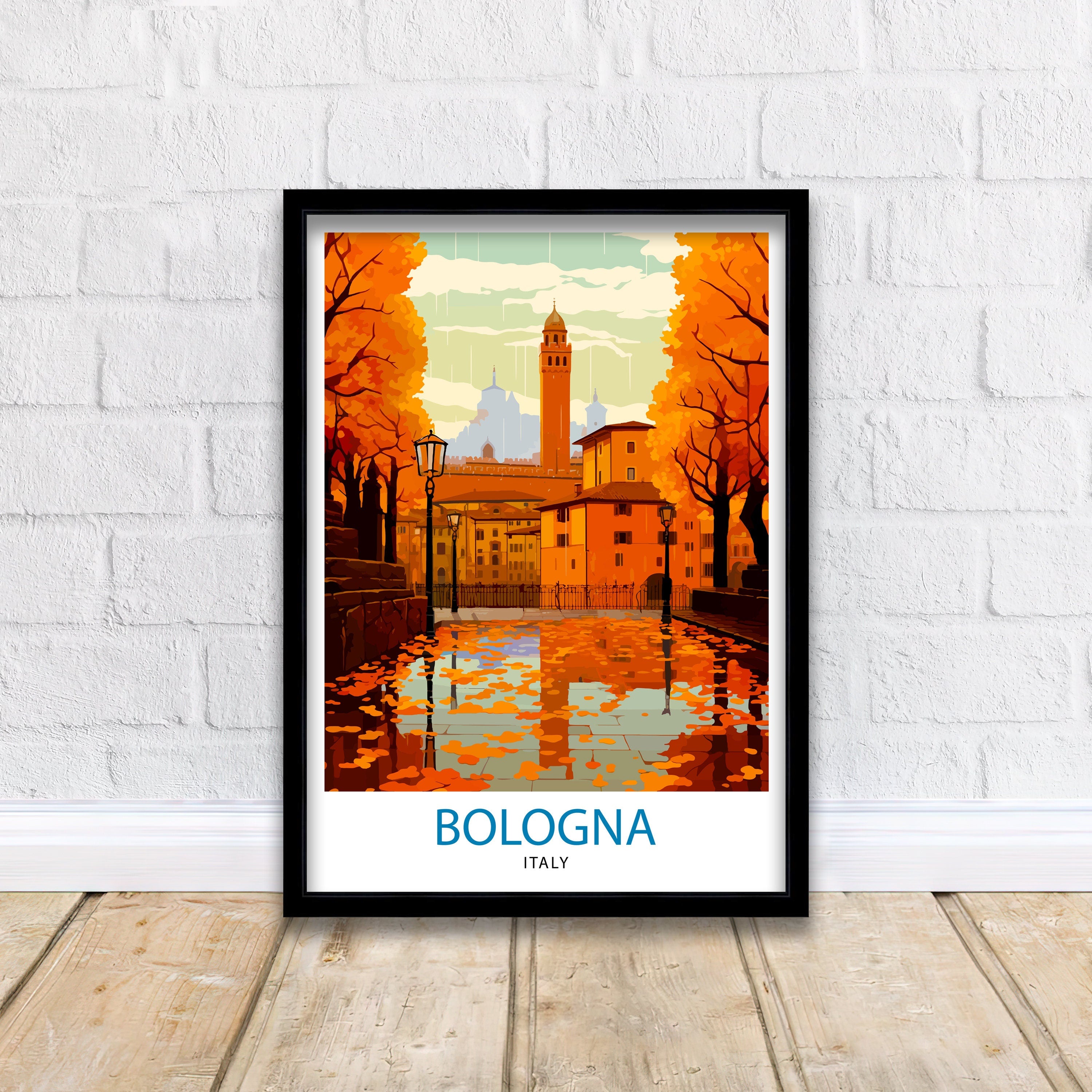 Bologna Italy Travel Print Bologna Wall Decor Bologna Home Living Decor Italy Illustration Travel Poster Gift For Bologna Italy Home Decor