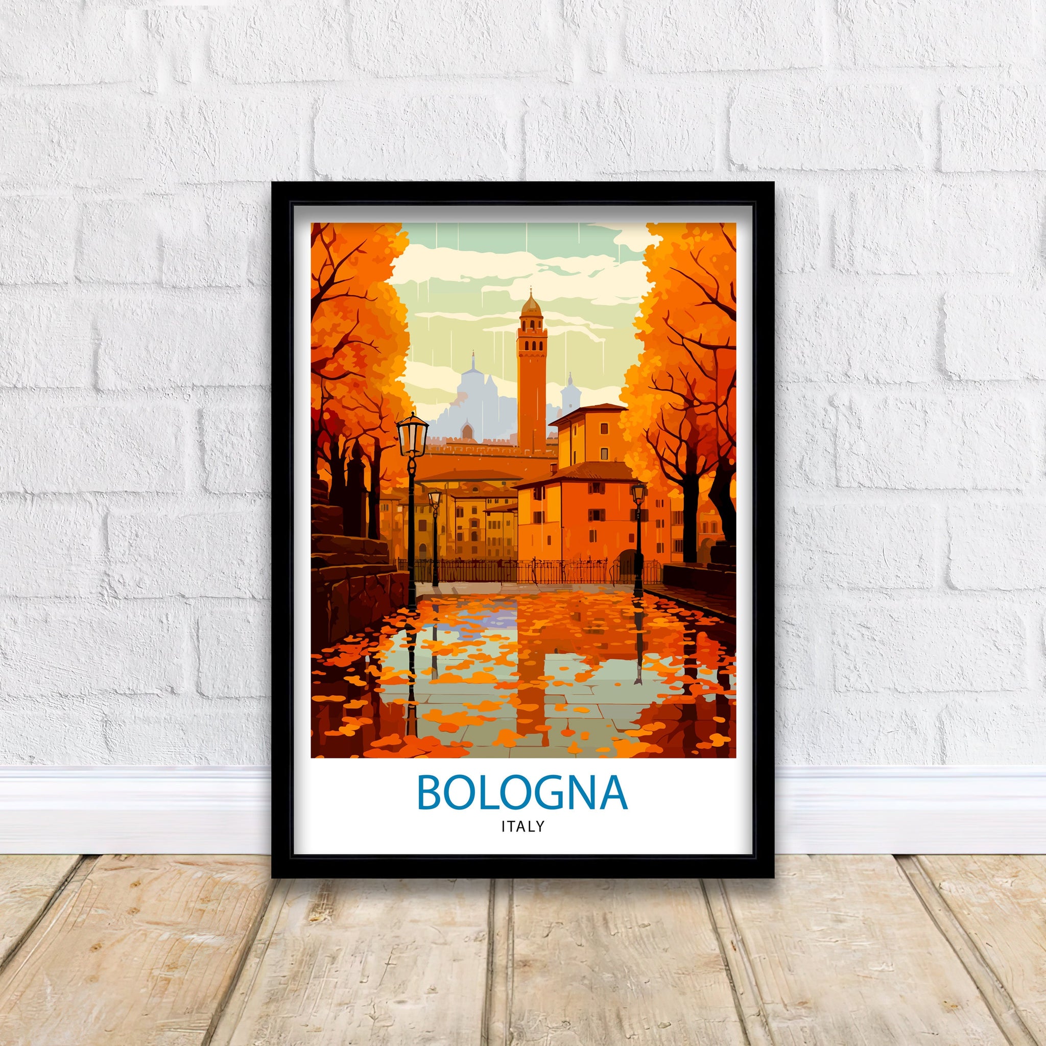 Bologna Italy Travel Print Bologna Wall Decor Bologna Home Living Decor Italy Illustration Travel Poster Gift For Bologna Italy Home Decor
