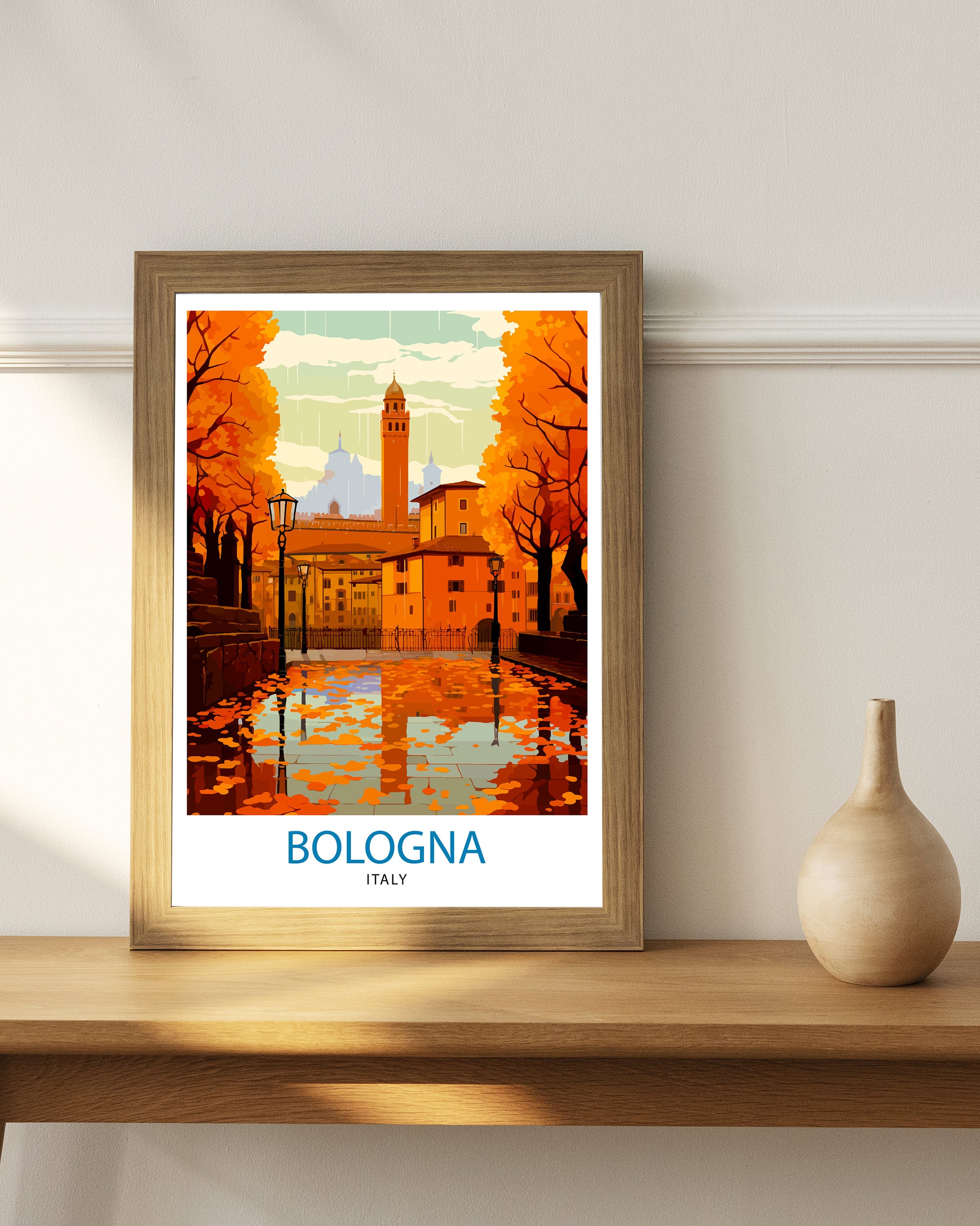 Bologna Italy Travel Print Bologna Wall Decor Bologna Home Living Decor Italy Illustration Travel Poster Gift For Bologna Italy Home Decor