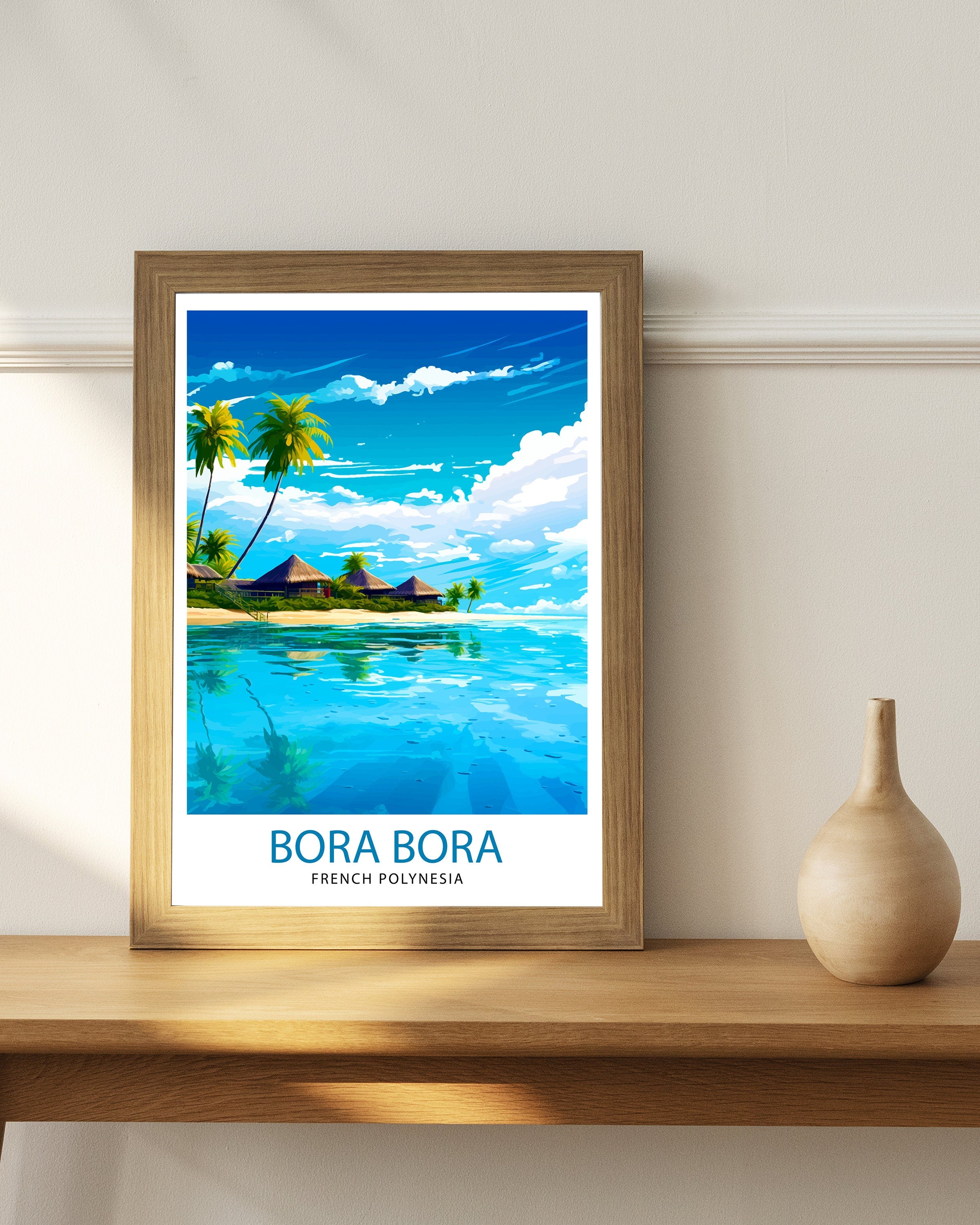 Bora Bora Travel Print | Travel Poster | French Polynesia | Bora Bora Print | Bora Bora | Bora Bora Wall Art | Travel Print | Bora Bora