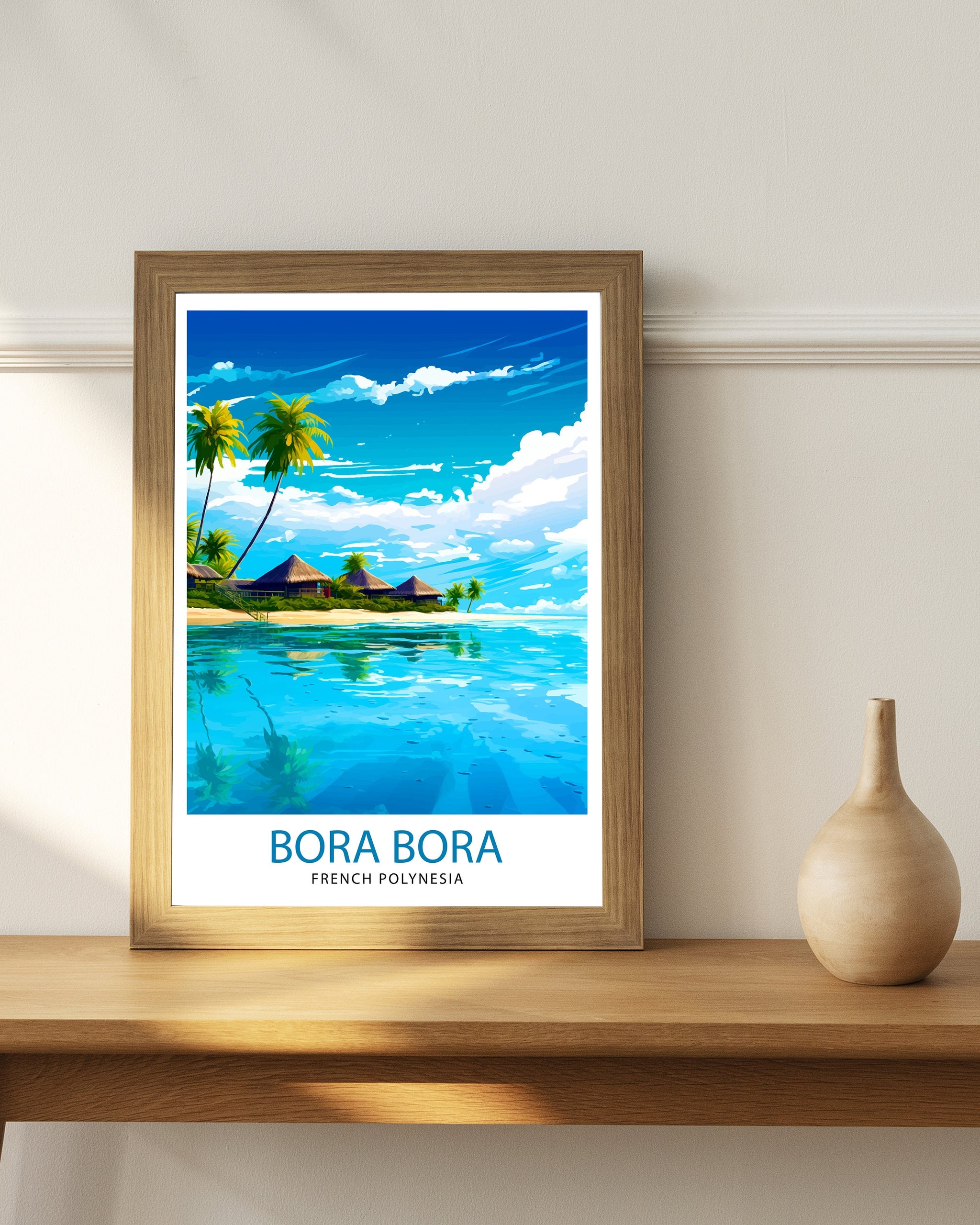 Bora Bora Travel Print | Travel Poster | French Polynesia | Bora Bora Print | Bora Bora | Bora Bora Wall Art | Travel Print | Bora Bora