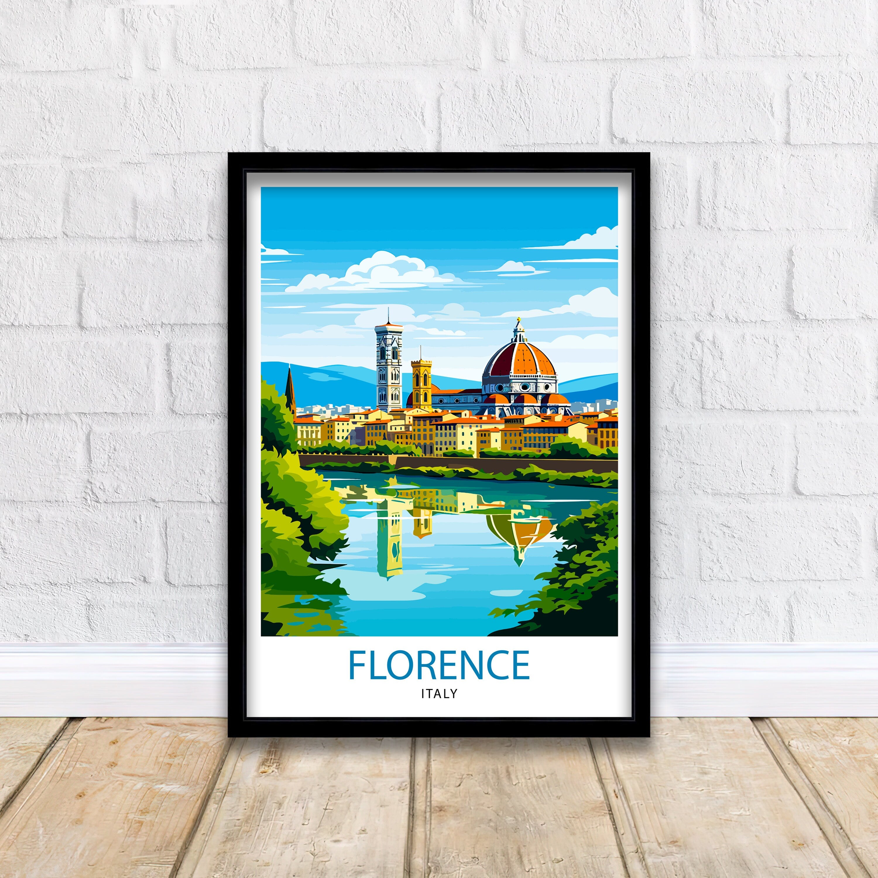 Florence Italy Travel Print Florence Wall Decor Florence Home Living Decor Florence Italy Illustration Travel Poster Gift for Florence