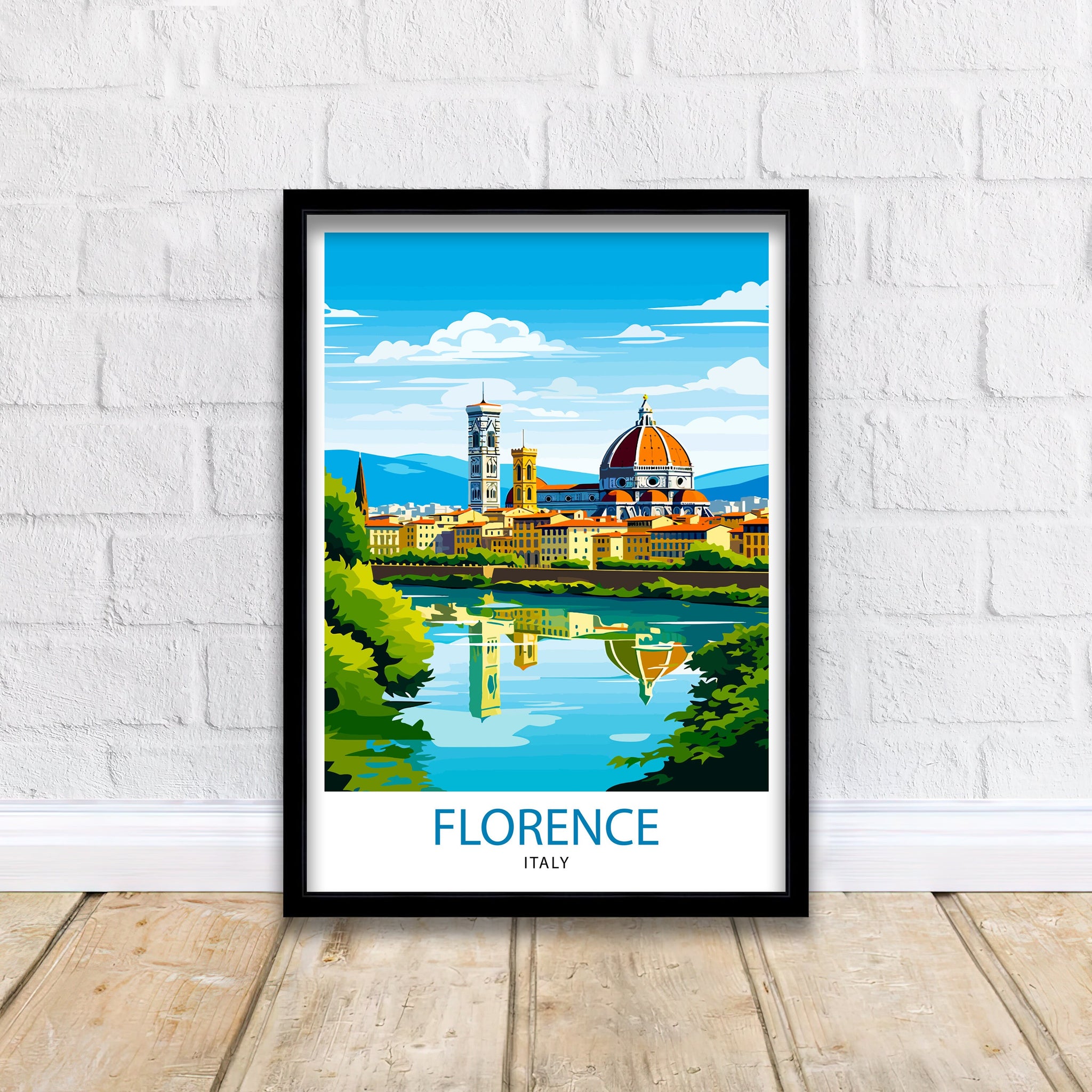 Florence Italy Travel Print Florence Wall Decor Florence Home Living Decor Florence Italy Illustration Travel Poster Gift for Florence