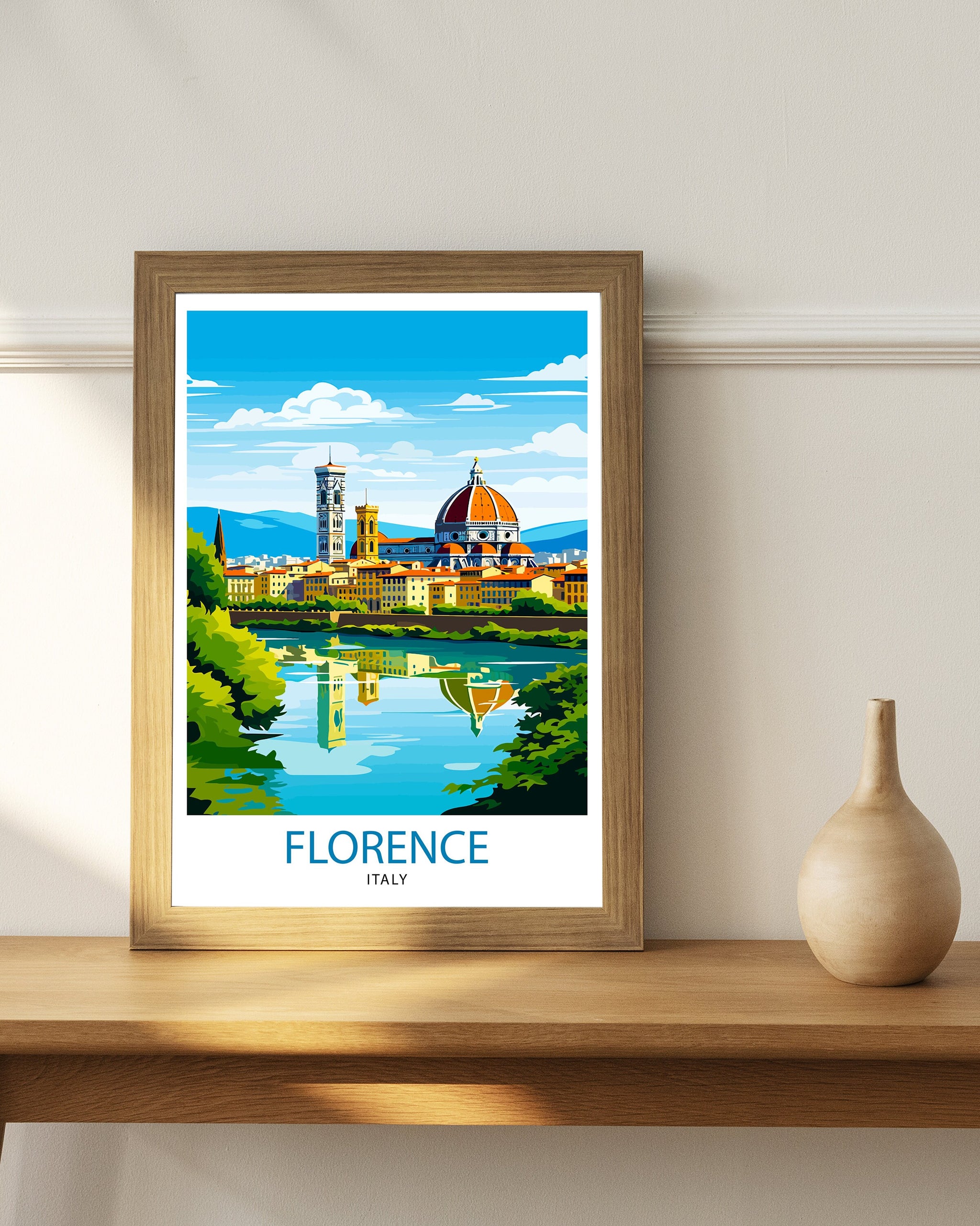 Florence Italy Travel Print Florence Wall Decor Florence Home Living Decor Florence Italy Illustration Travel Poster Gift for Florence