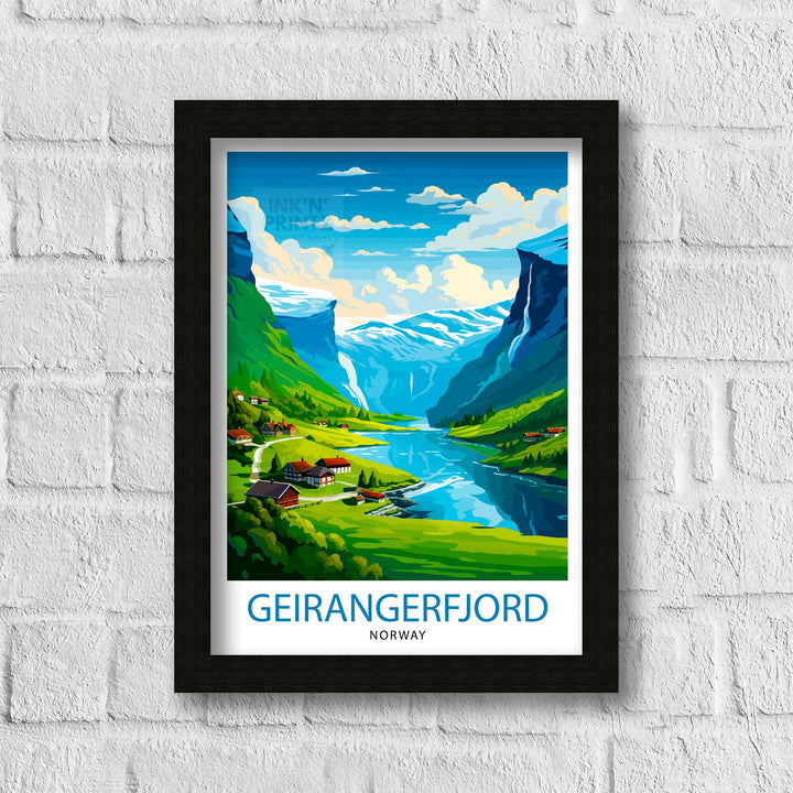 Geirangerfjord Norway Travel Poster Geirangerfjord