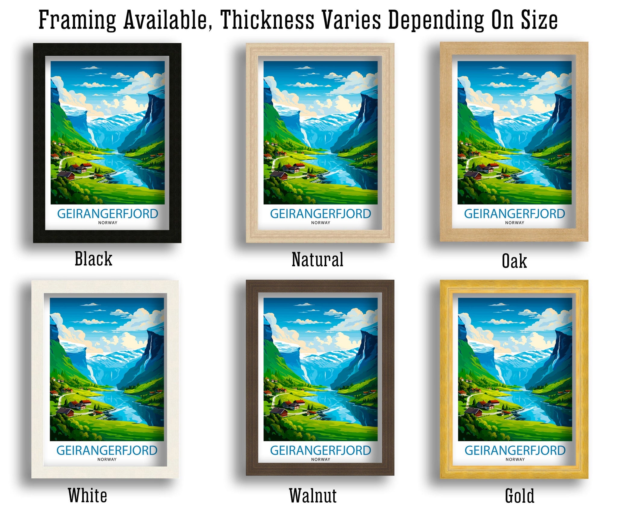 Geirangerfjord Norway Travel Print Geirangerfjord Wall Decor Geirangerfjord Poster Geirangerfjord Art Print Geirangerfjord Wall Art