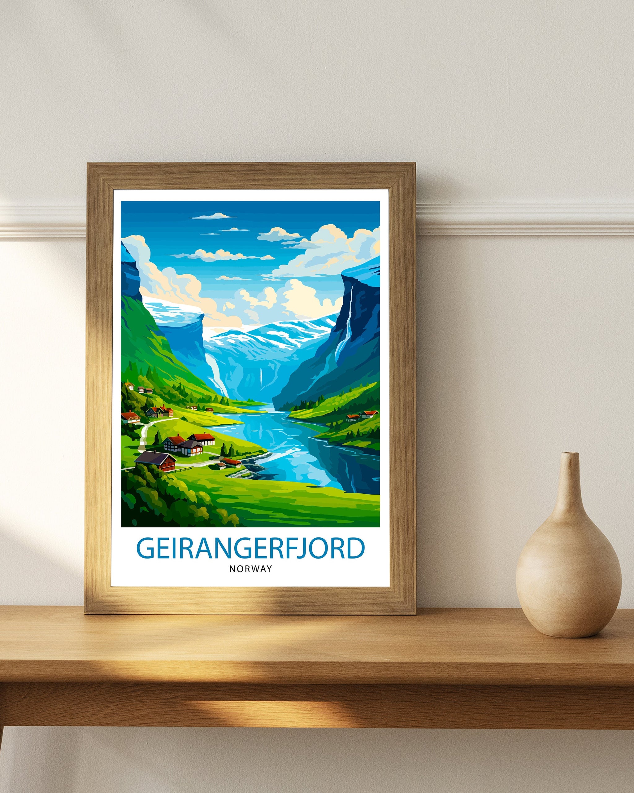 Geirangerfjord Norway Travel Print Geirangerfjord Wall Decor Geirangerfjord Poster Geirangerfjord Art Print Geirangerfjord Wall Art