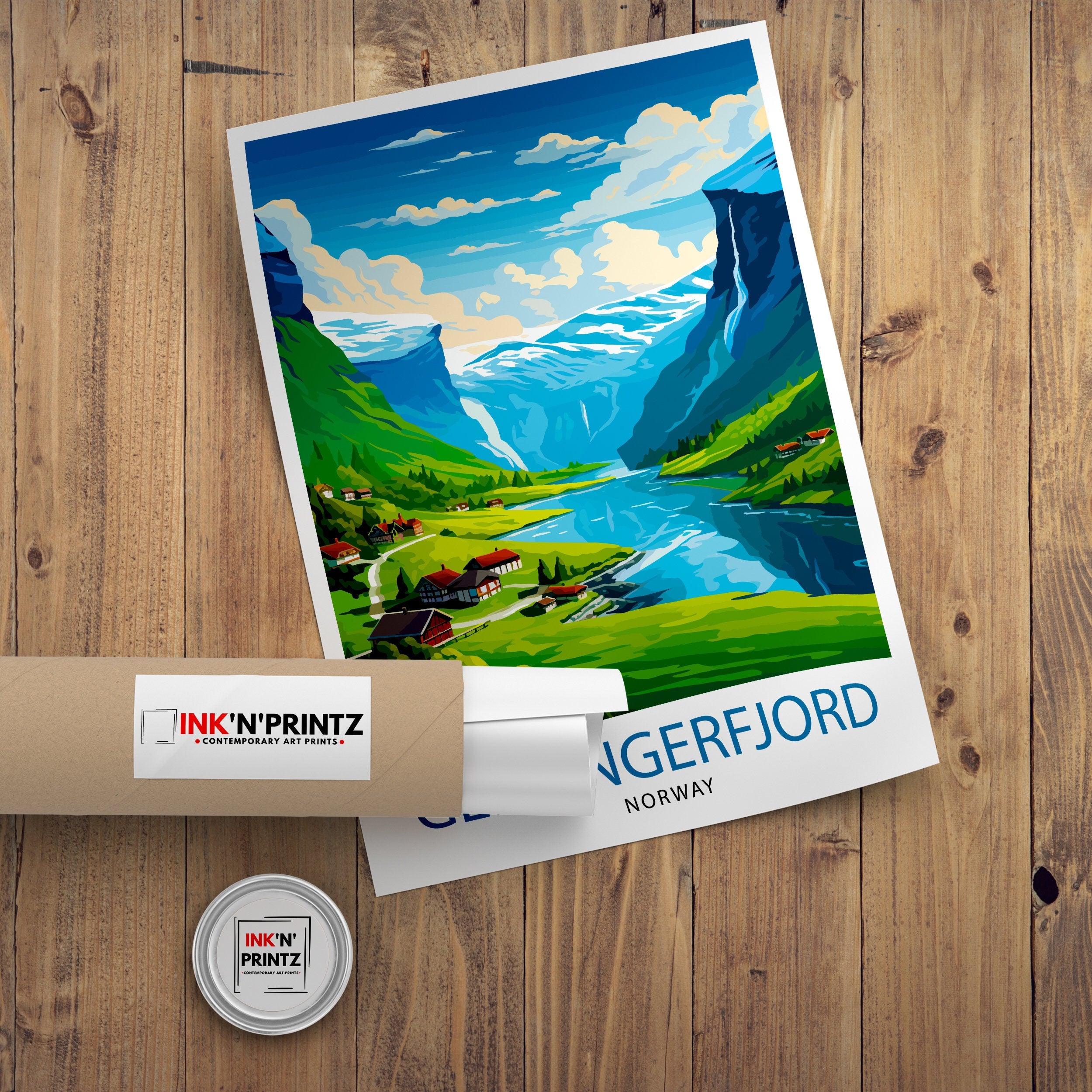 Geirangerfjord Norway Travel Print Geirangerfjord Wall Decor Geirangerfjord Poster Geirangerfjord Art Print Geirangerfjord Wall Art