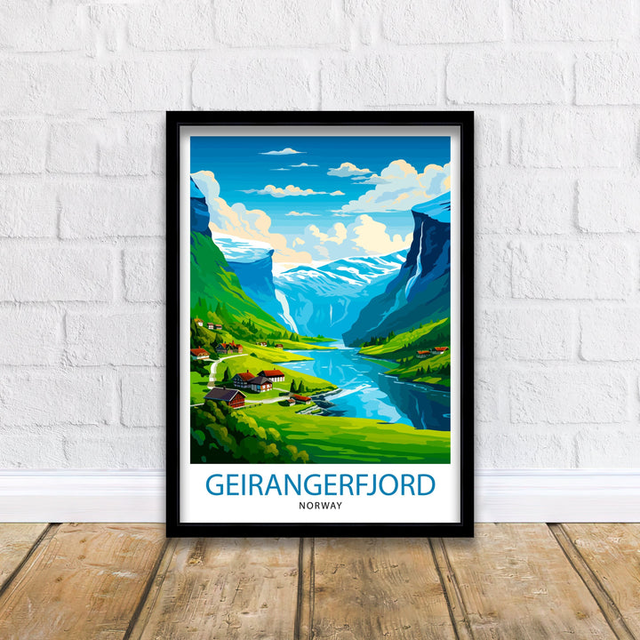 Geirangerfjord Norway Travel Poster Geirangerfjord