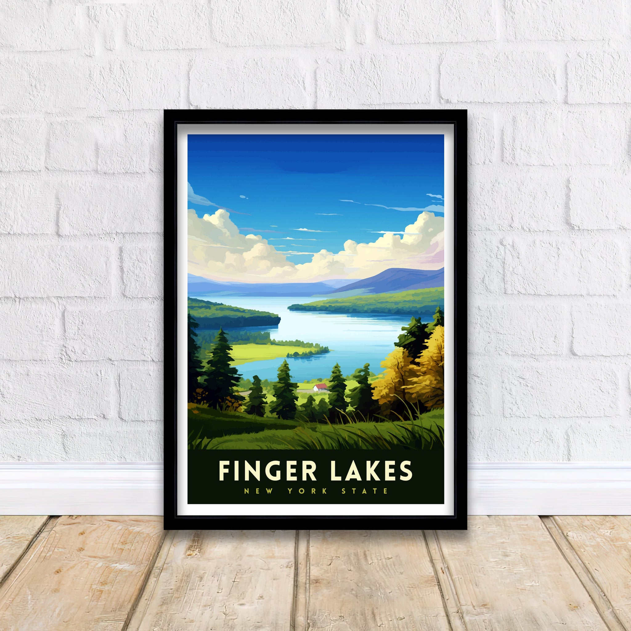 Finger Lakes New York State Travel Print| Finger Lakes Wall Decor Finger Lakes Poster New York State Travel Prints Finger Lakes Art Print