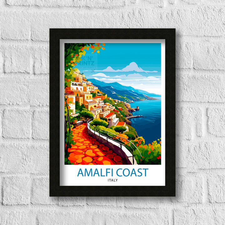 Amalfi Coast Italy Travel Poster Amalfi Coast