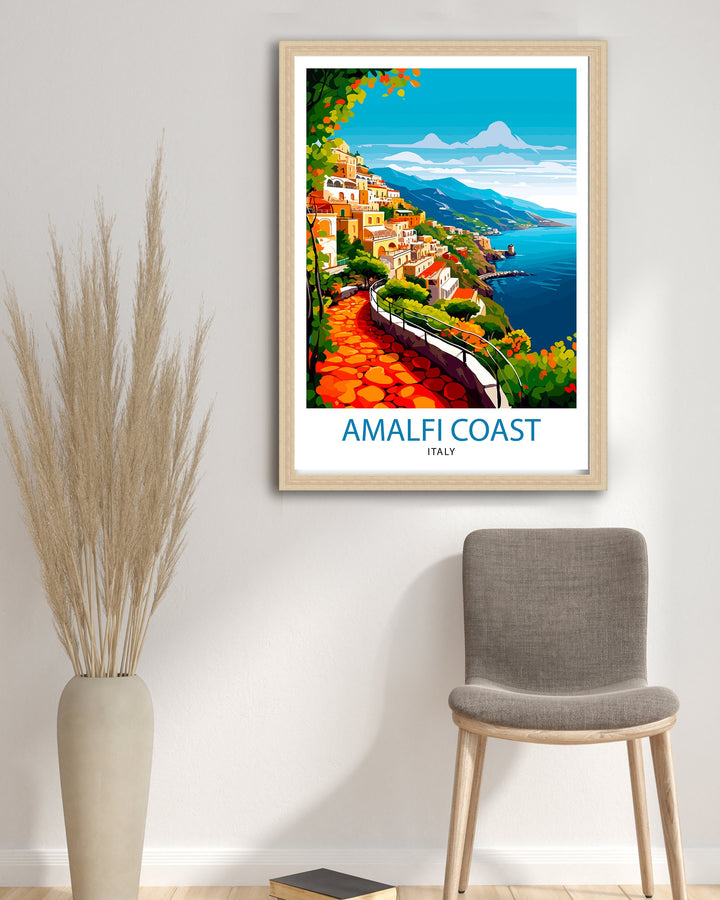 Amalfi Coast Italy Travel Poster Amalfi Coast