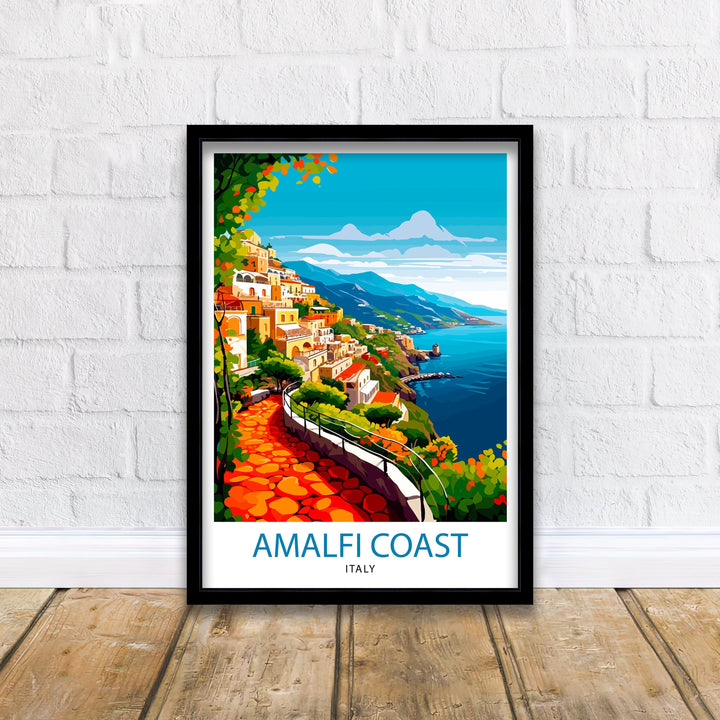 Amalfi Coast Italy Travel Poster Amalfi Coast