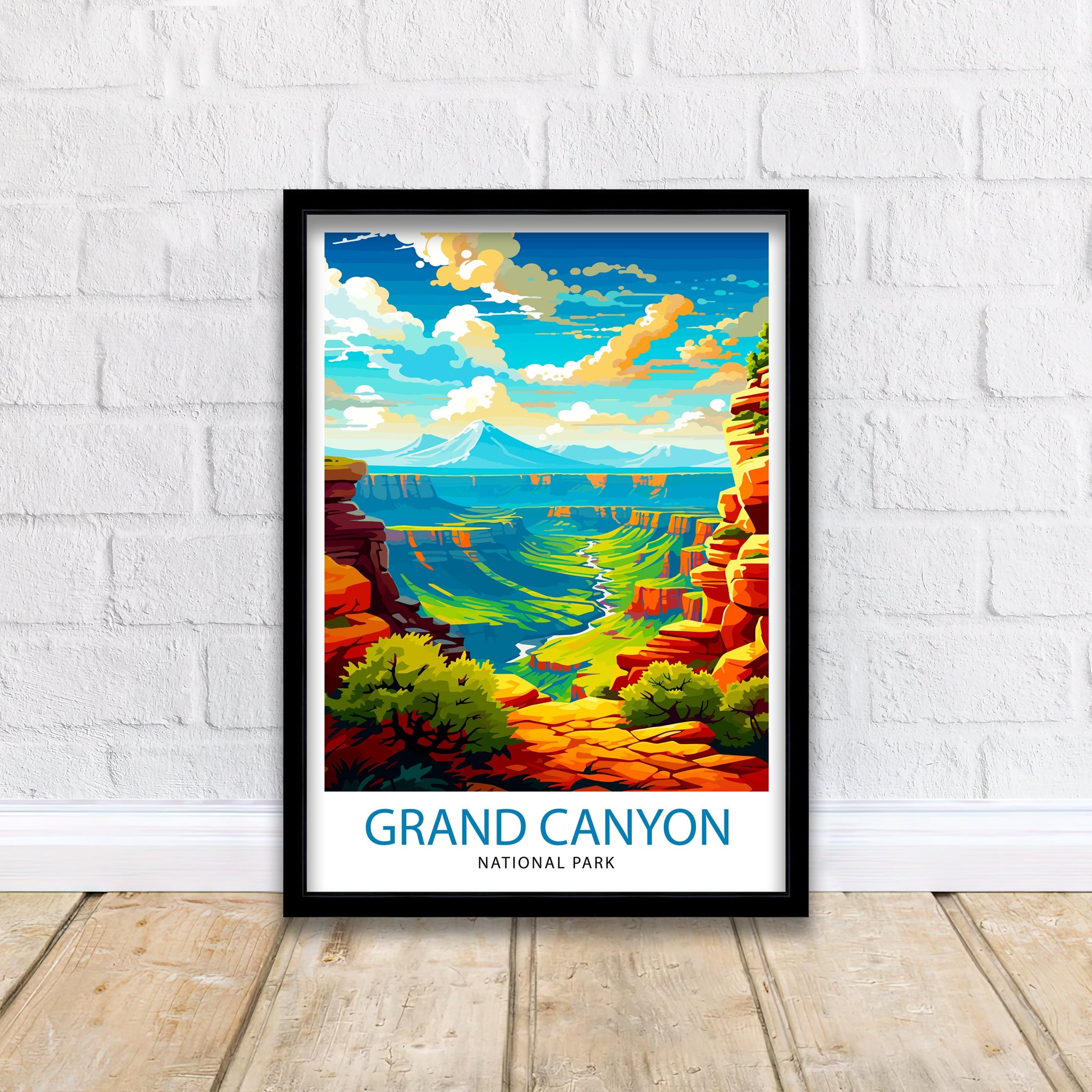 Grand Canyon Travel Print| Grand Canyon Wall Art Grand Canyon Decor Grand Canyon Illustration Travel Poster Gift For Grand Canyon