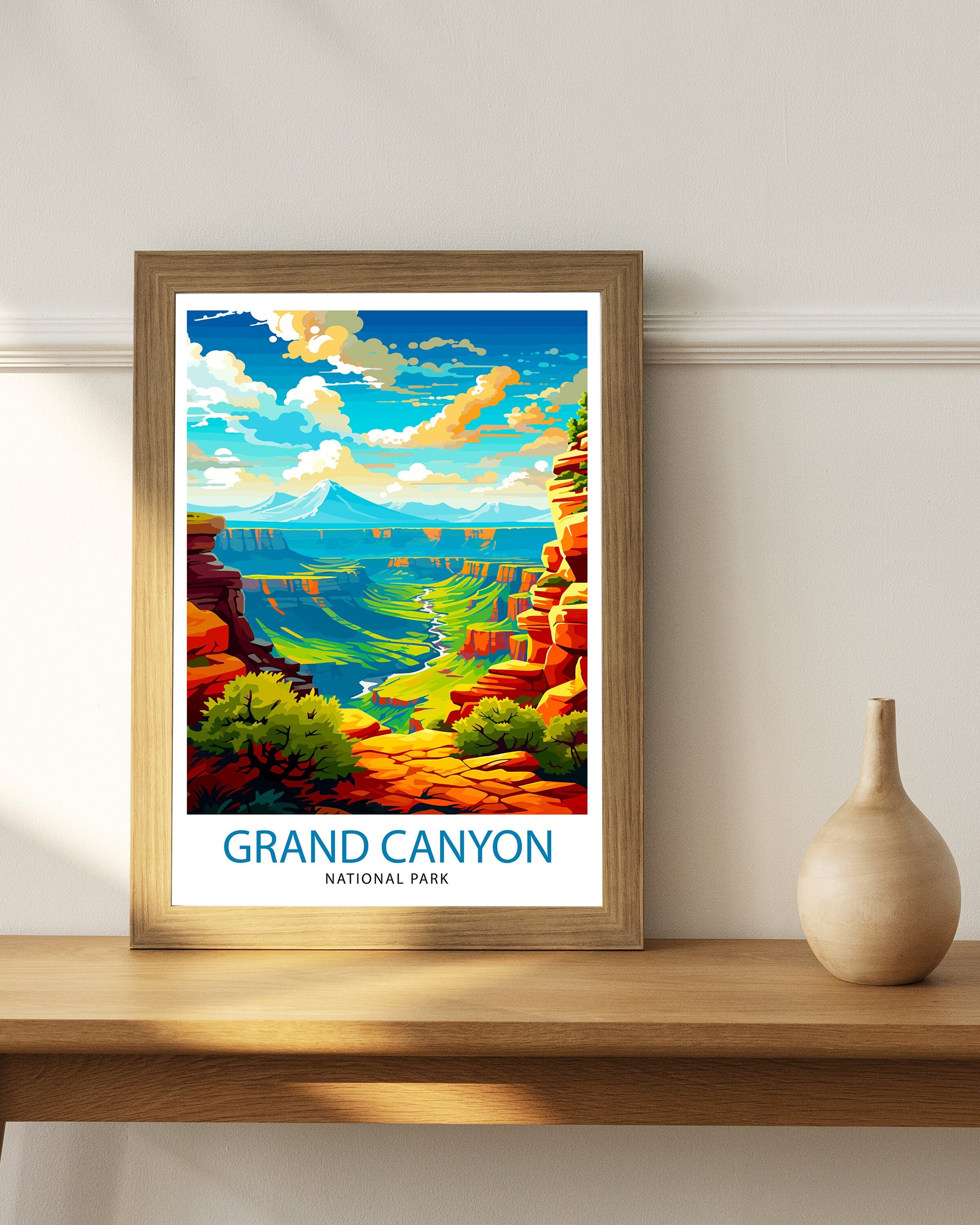 Grand Canyon Travel Print| Grand Canyon Wall Art Grand Canyon Decor Grand Canyon Illustration Travel Poster Gift For Grand Canyon