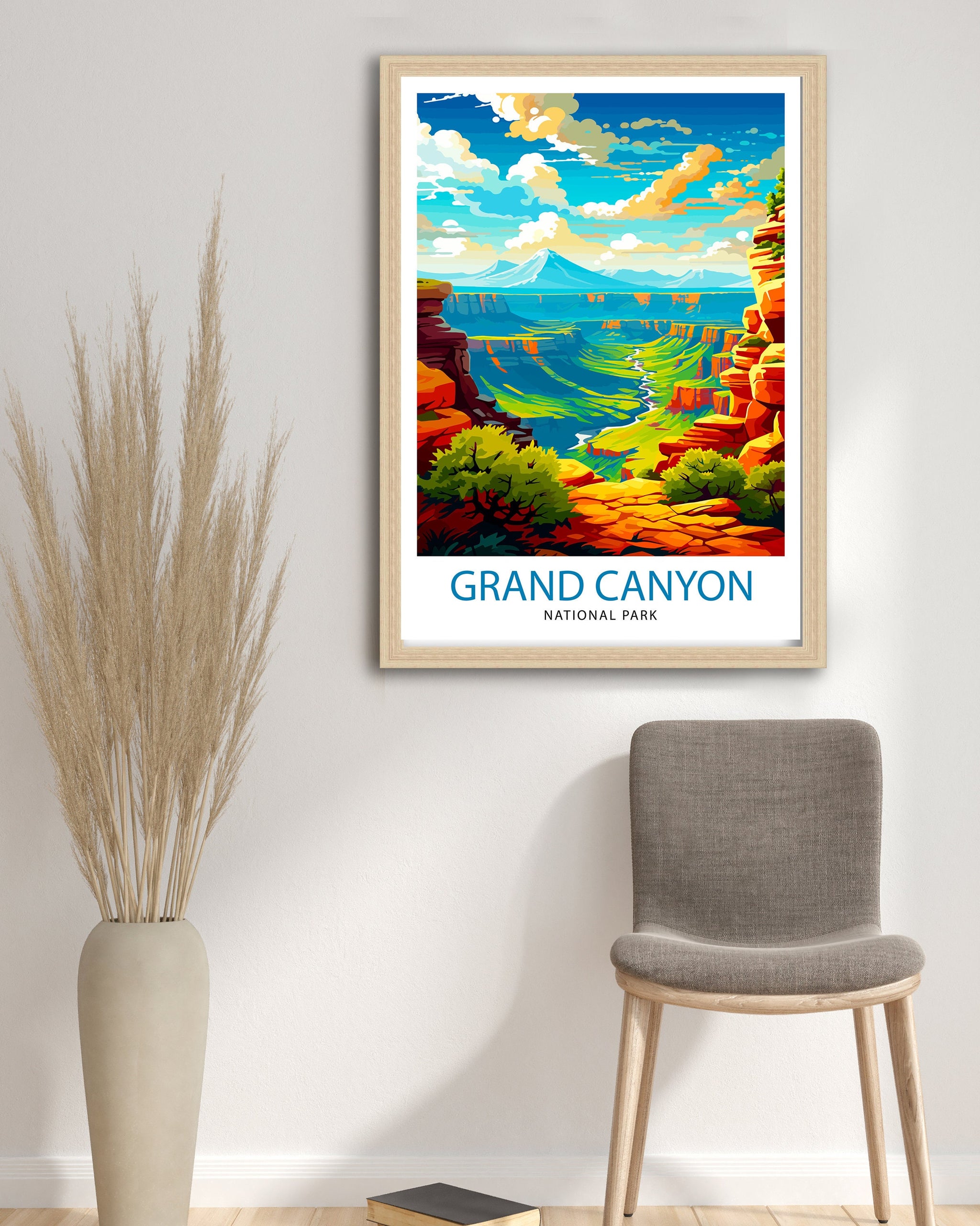 Grand Canyon Travel Print| Grand Canyon Wall Art Grand Canyon Decor Grand Canyon Illustration Travel Poster Gift For Grand Canyon