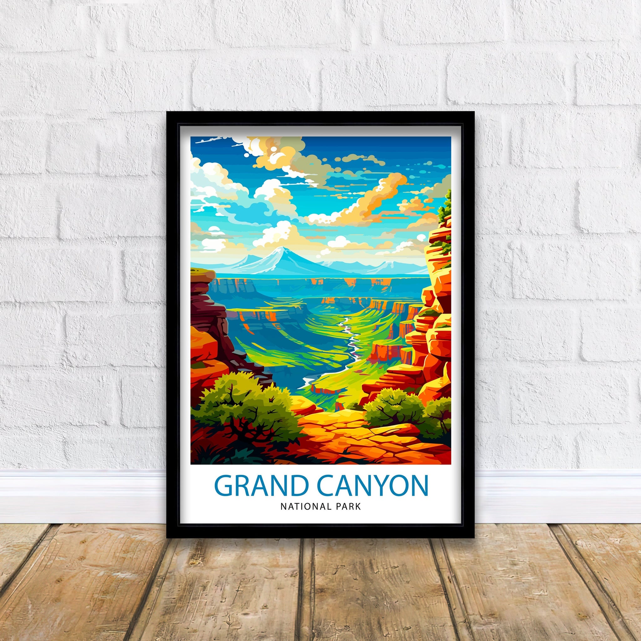 Grand Canyon Travel Print| Grand Canyon Wall Art Grand Canyon Decor Grand Canyon Illustration Travel Poster Gift For Grand Canyon