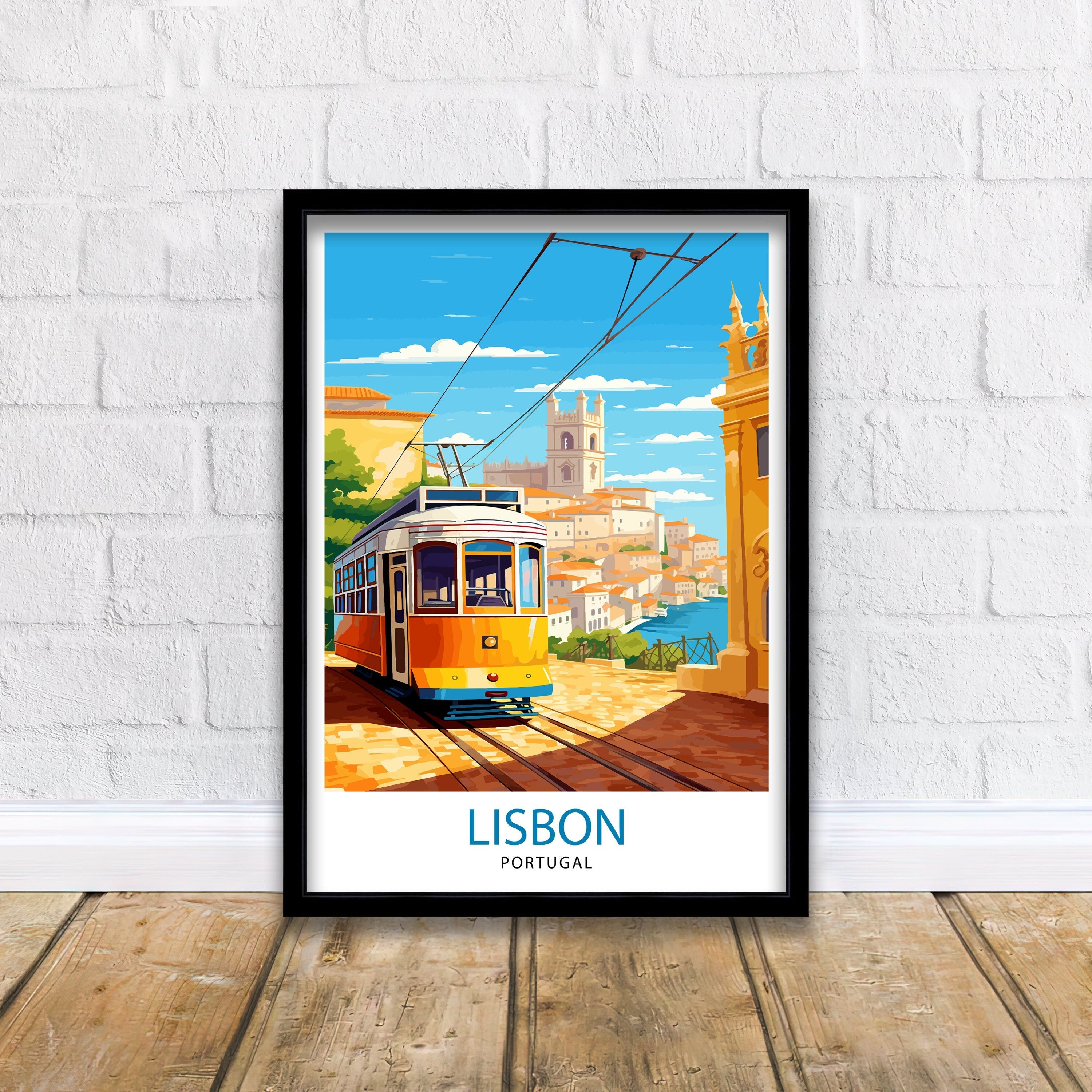 Lisbon Portugal Travel Print Lisbon Wall Decor Lisbon Poster Portugal Travel Prints Lisbon Art Print Lisbon Illustration Lisbon Wall Art