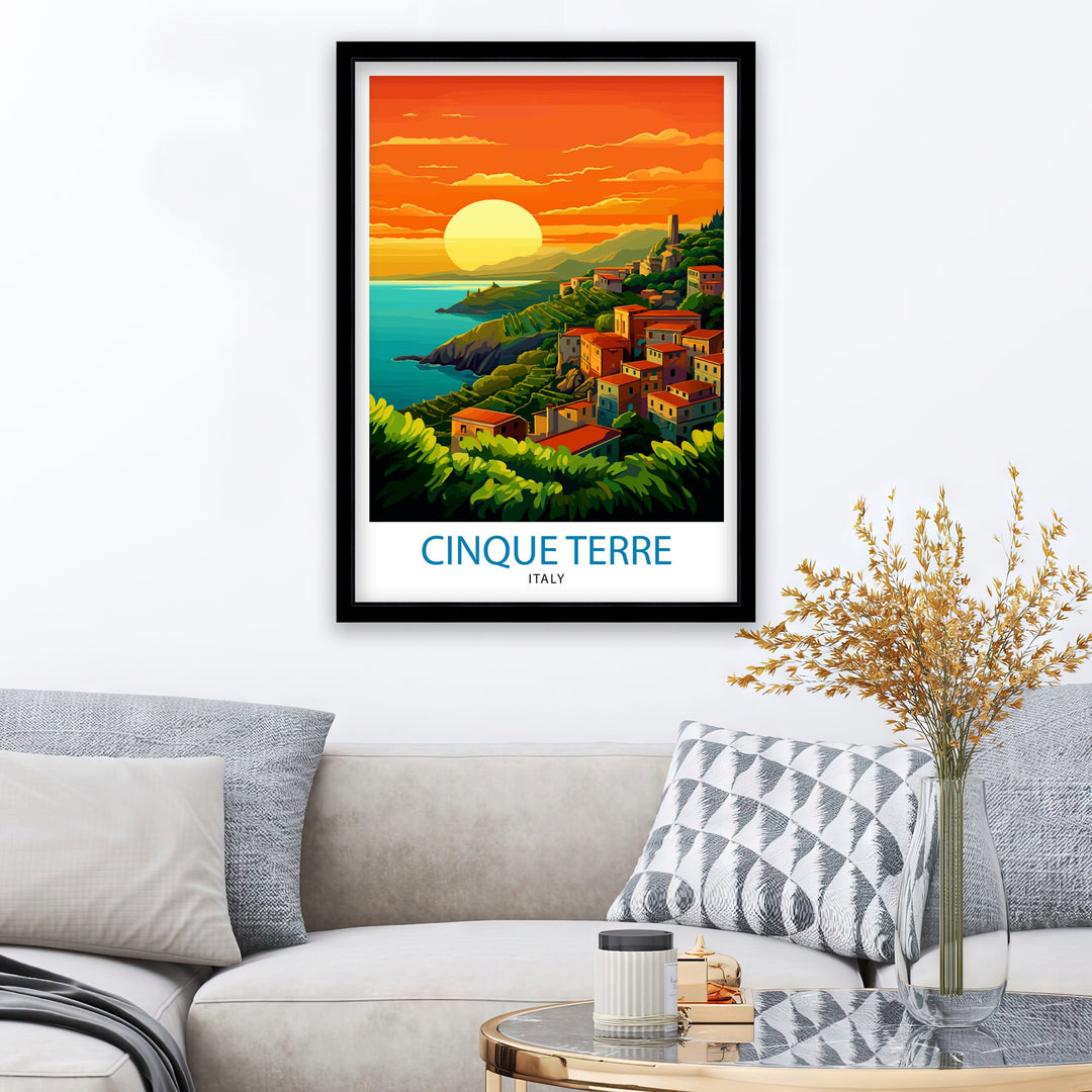 Cinque Terre Italy Travel Poster Cinque Terre