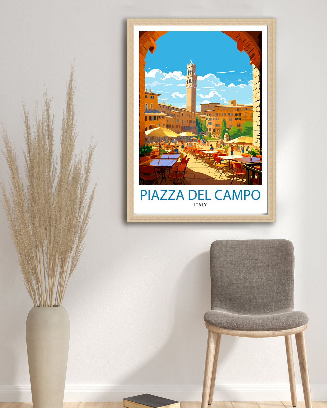 Piazza del Campo Italy Travel Poster Siena