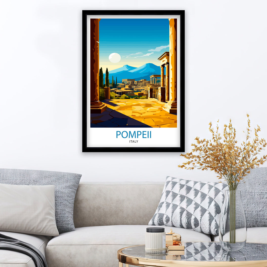 Pompeii Italy Travel Poster Pompeii