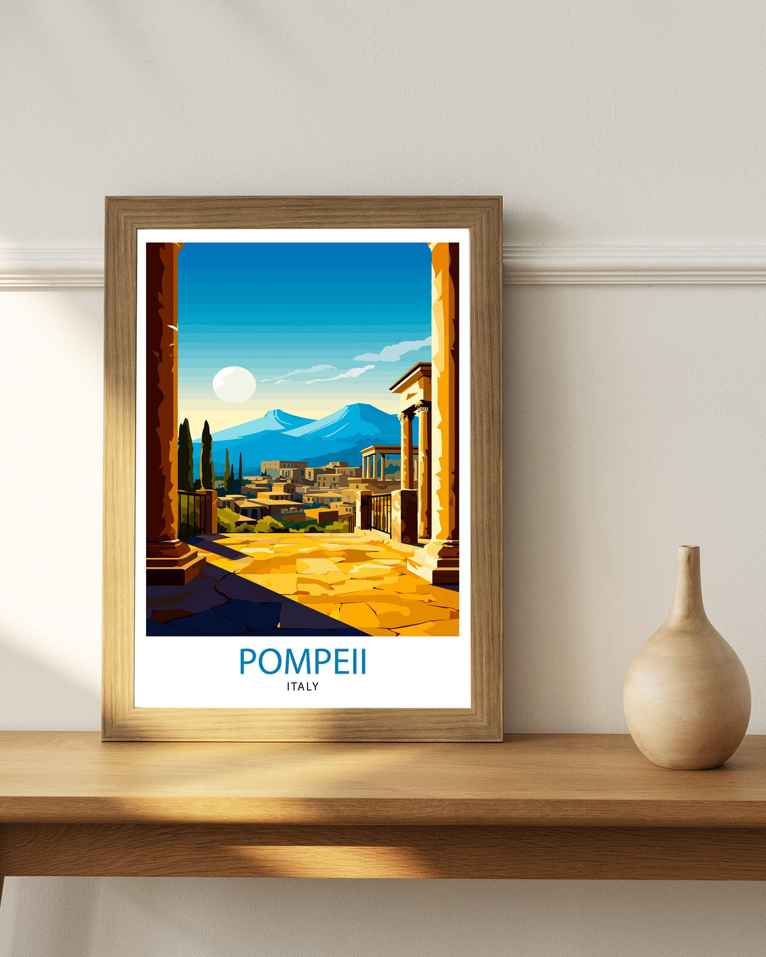 Pompeii Italy Travel Poster Pompeii