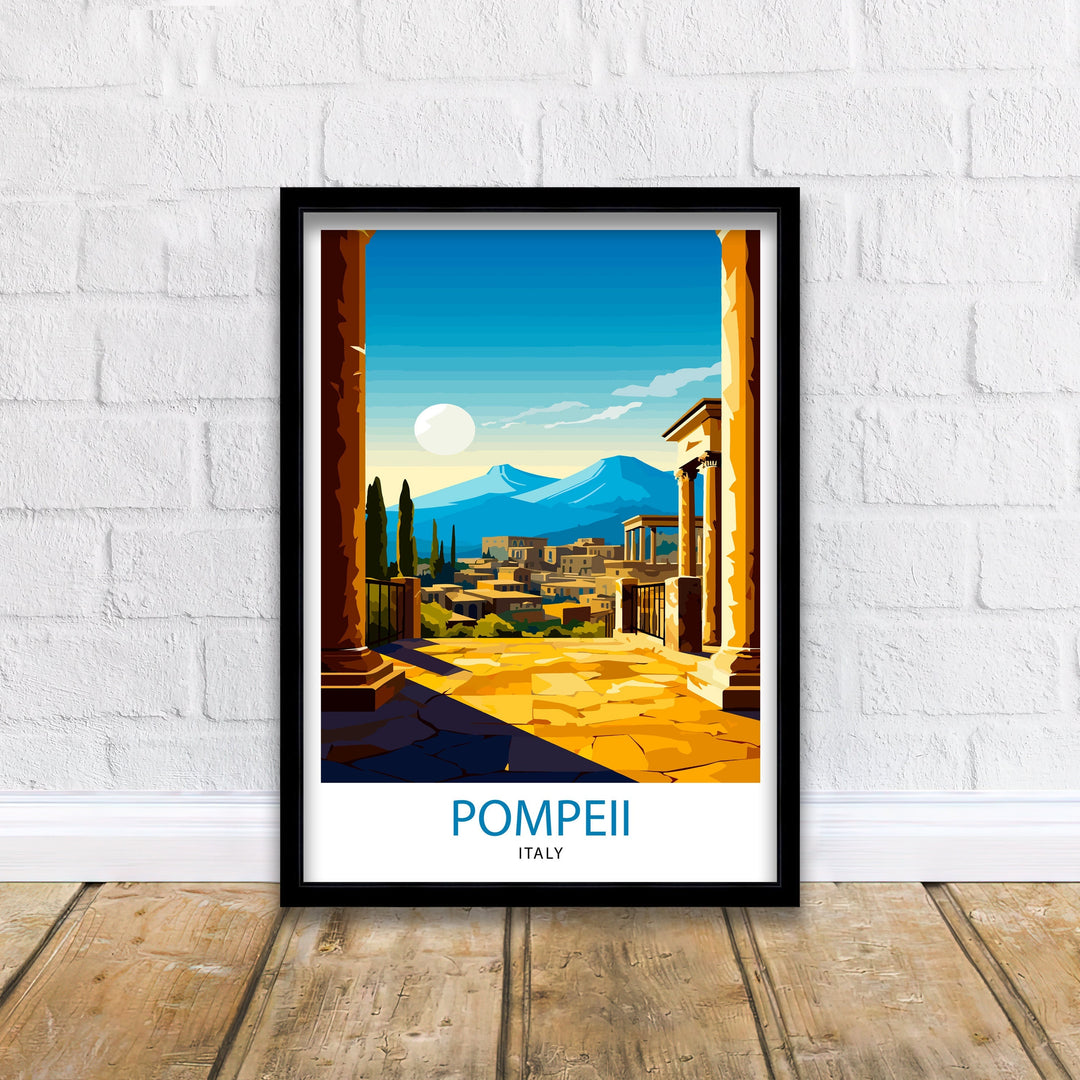 Pompeii Italy Travel Poster Pompeii