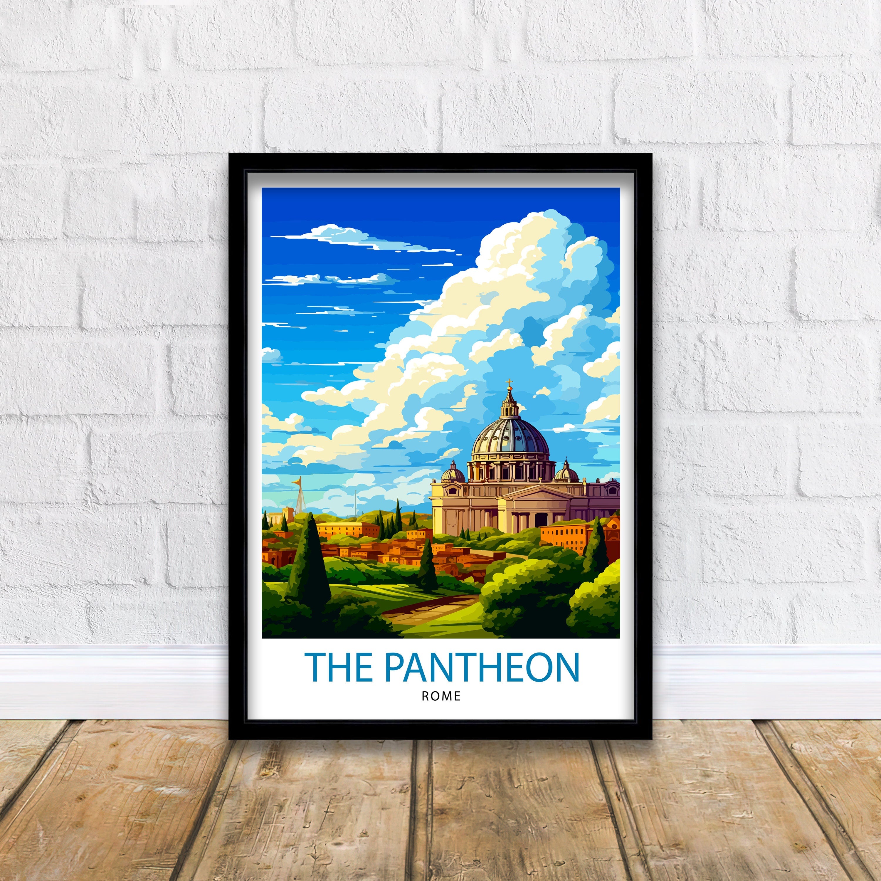 The Pantheon Rome Travel Print Pantheon Wall Decor Pantheon Poster Rome Travel Prints Pantheon Art Print Pantheon Illustration Pantheon Wall