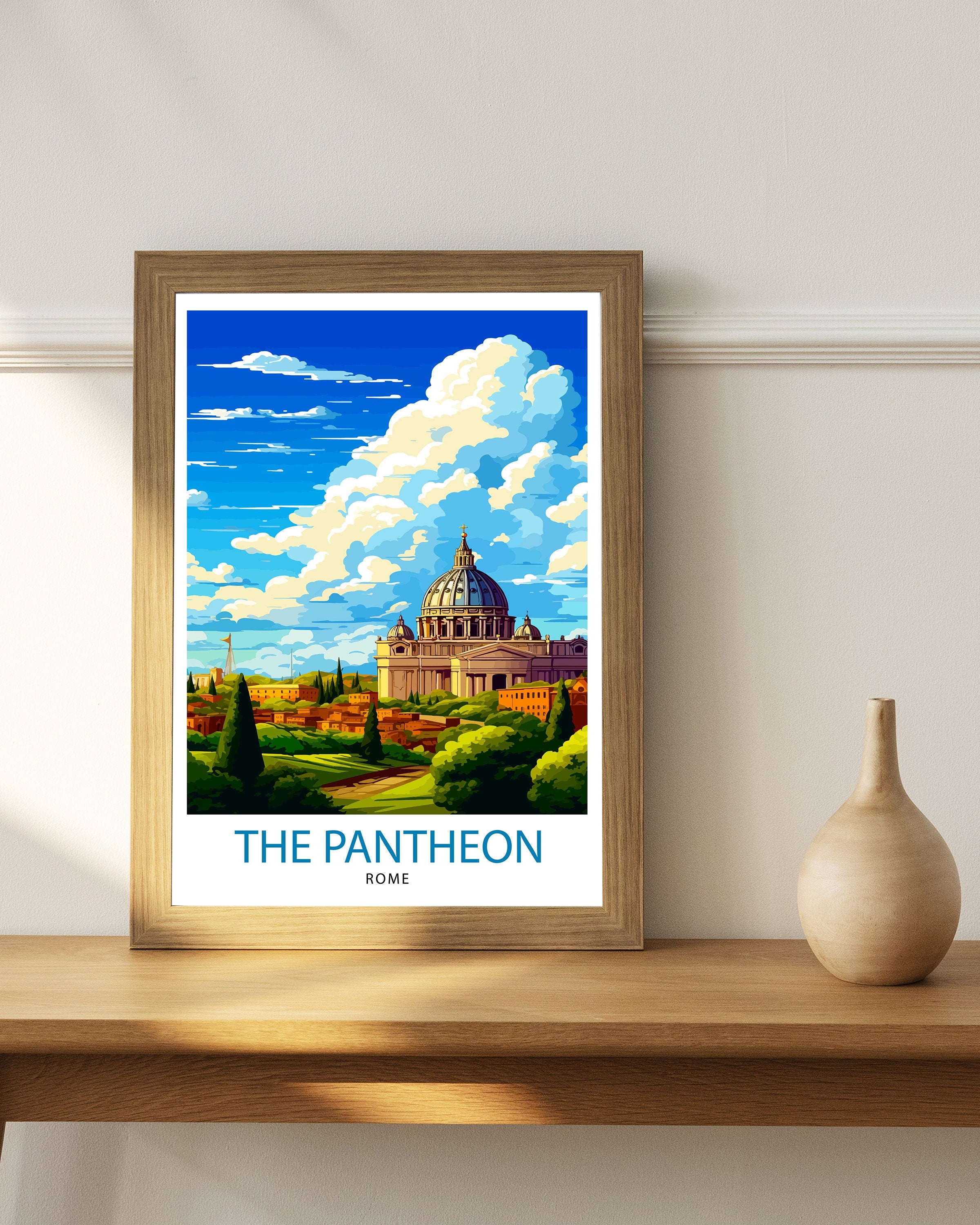 The Pantheon Rome Travel Print Pantheon Wall Decor Pantheon Poster Rome Travel Prints Pantheon Art Print Pantheon Illustration Pantheon Wall