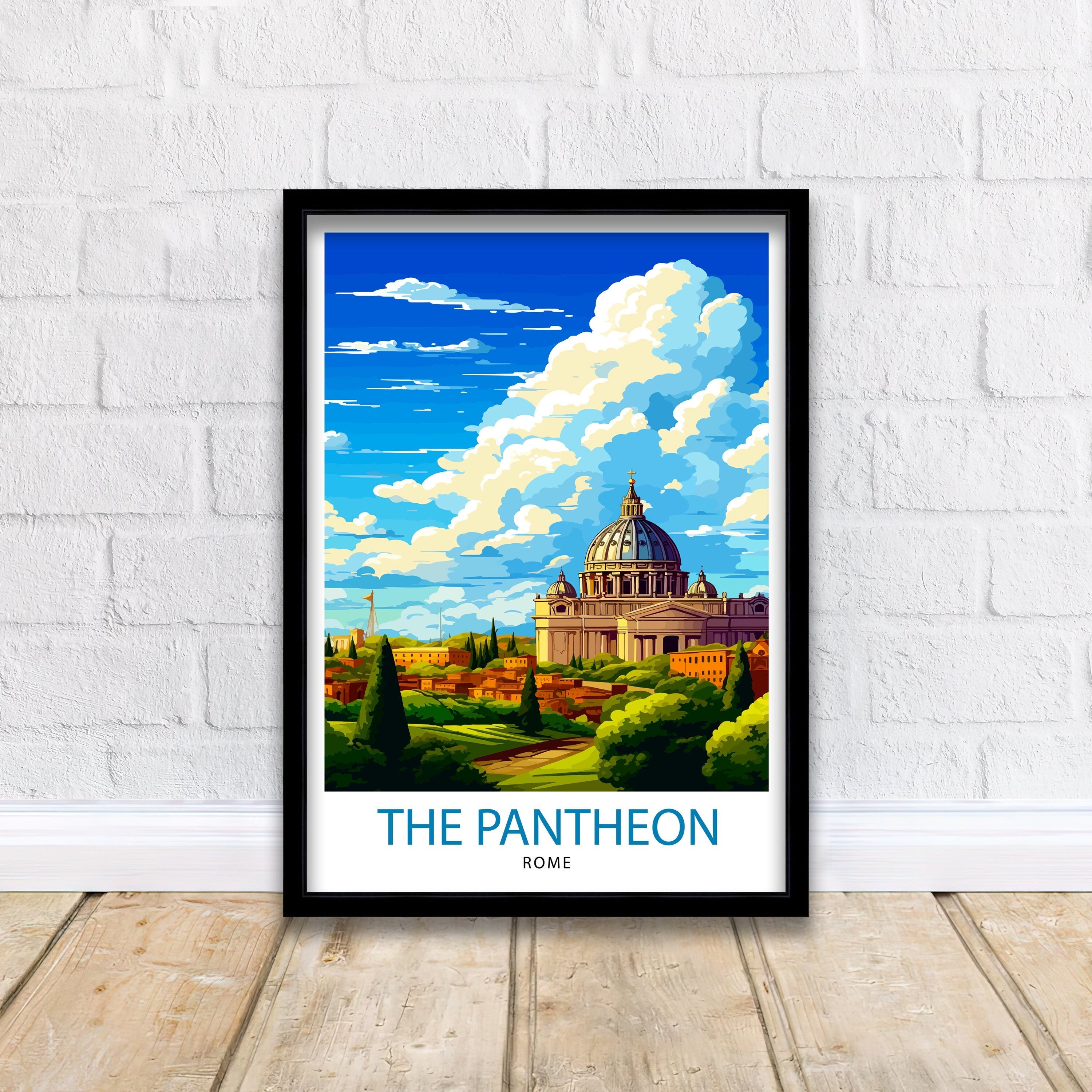 The Pantheon Rome Travel Print Pantheon Wall Decor Pantheon Poster Rome Travel Prints Pantheon Art Print Pantheon Illustration Pantheon Wall