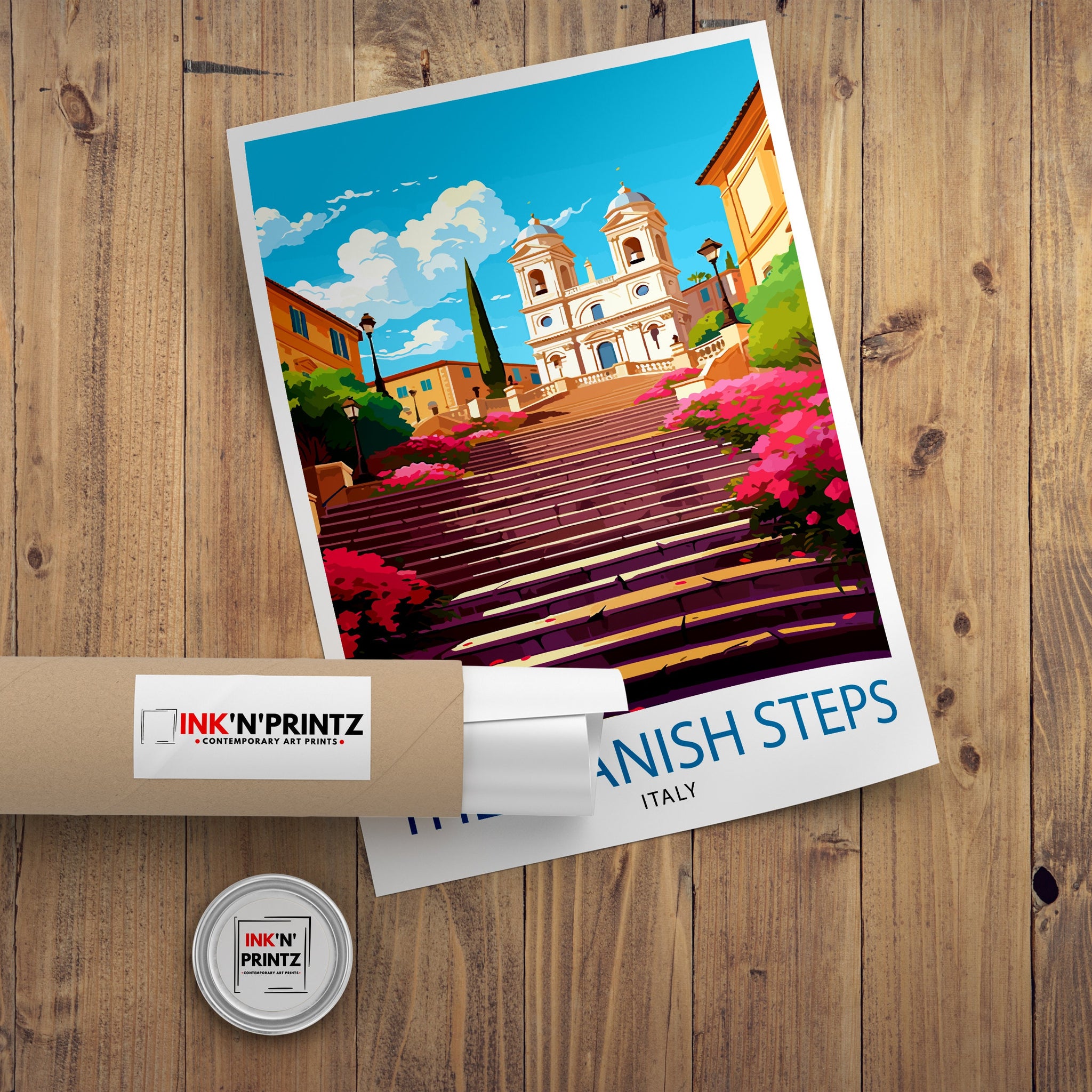 Spanish Steps Rome Italy Travel Print Rome Wall Decor Spanish Steps Poster Italy Travel Prints Rome Art Print Spanish Steps Illustration
