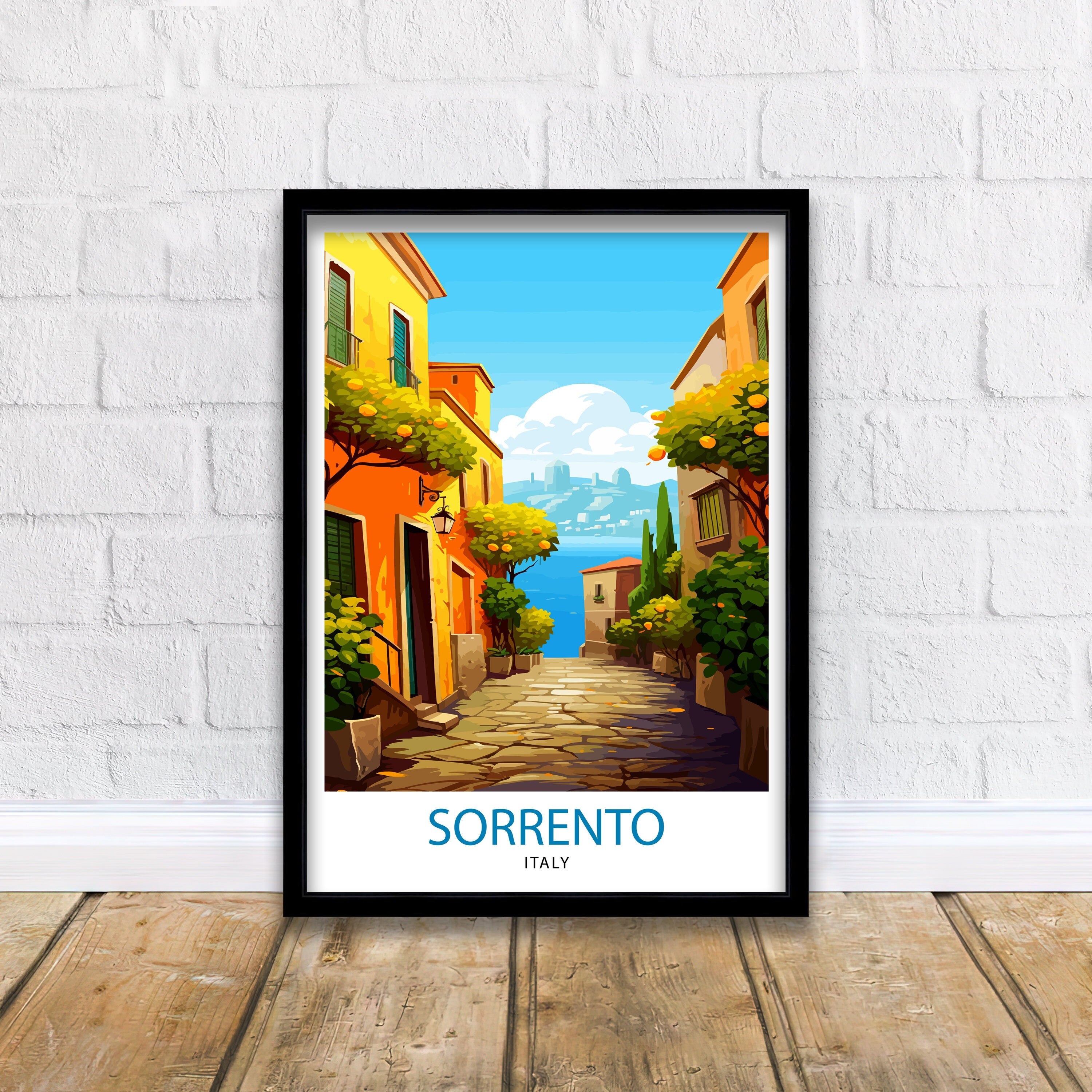 Sorrento Italy Travel Print Sorrento Wall Decor - Sorrento Poster Italy Travel Prints Sorrento Art Print Sorrento Italy Illustration