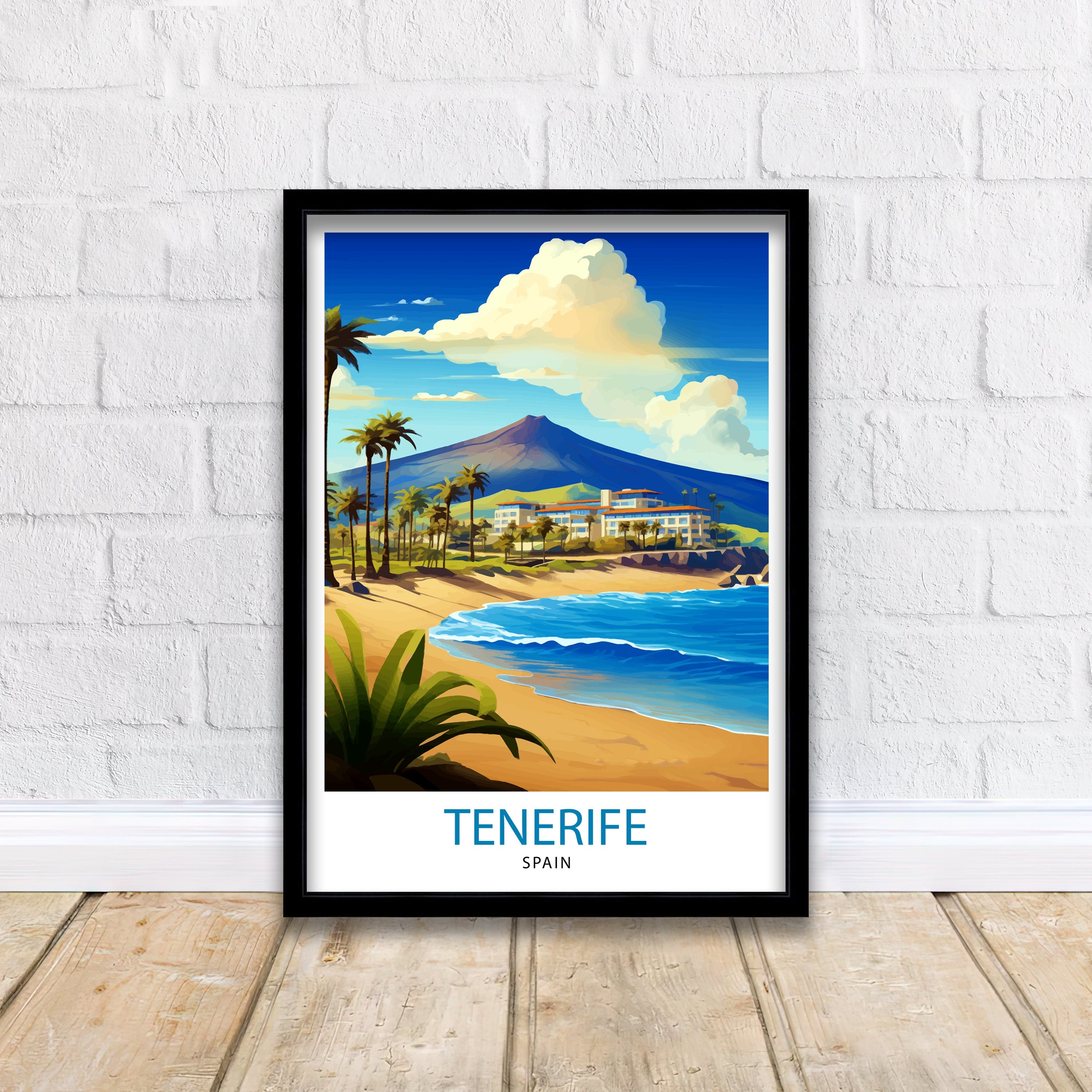 Tenerife Spain Travel Print Tenerife Wall Decor Tenerife Home Living Decor Tenerife Illustration Travel Poster Gift For Tenerife Spain Home
