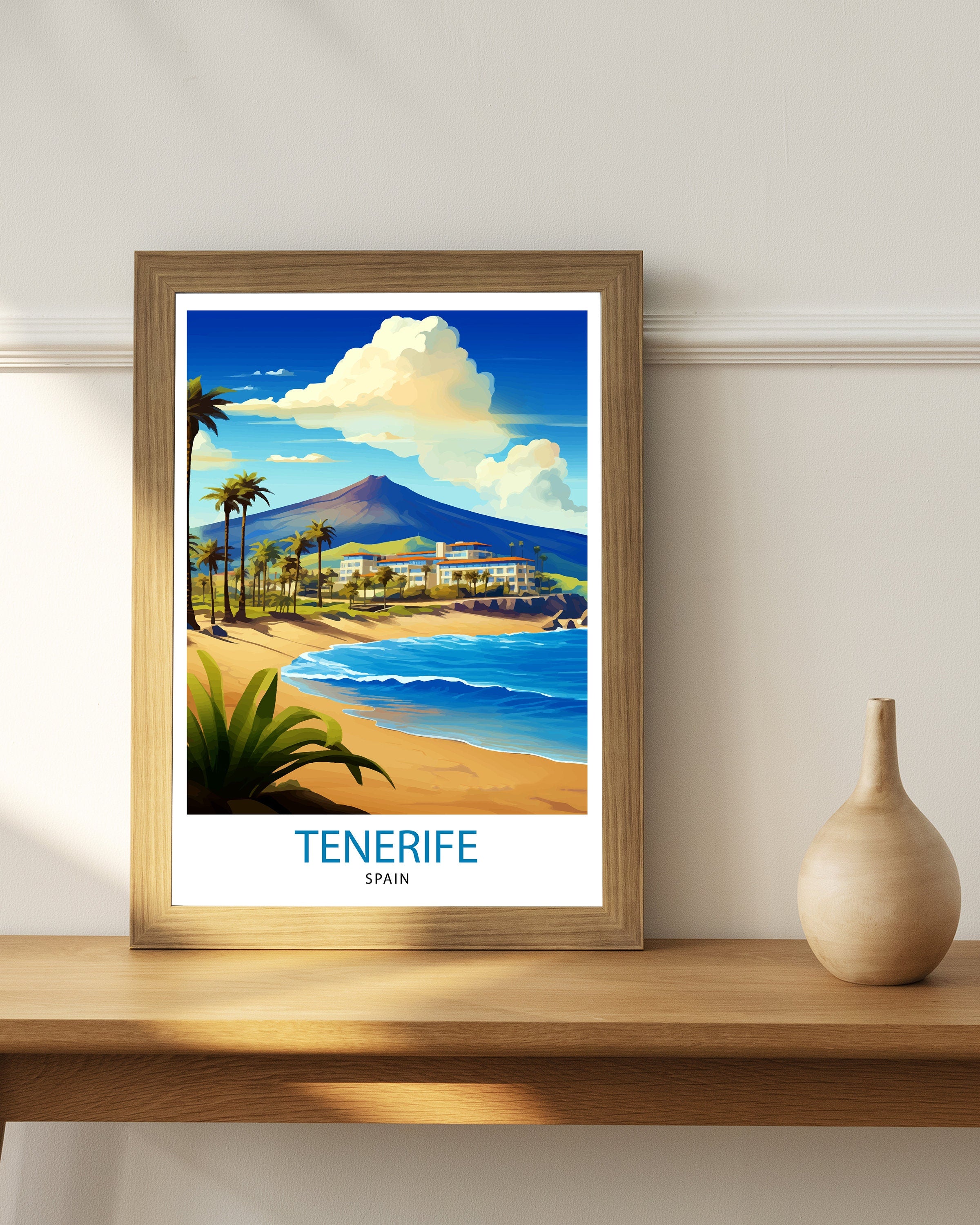 Tenerife Spain Travel Print Tenerife Wall Decor Tenerife Home Living Decor Tenerife Illustration Travel Poster Gift For Tenerife Spain Home