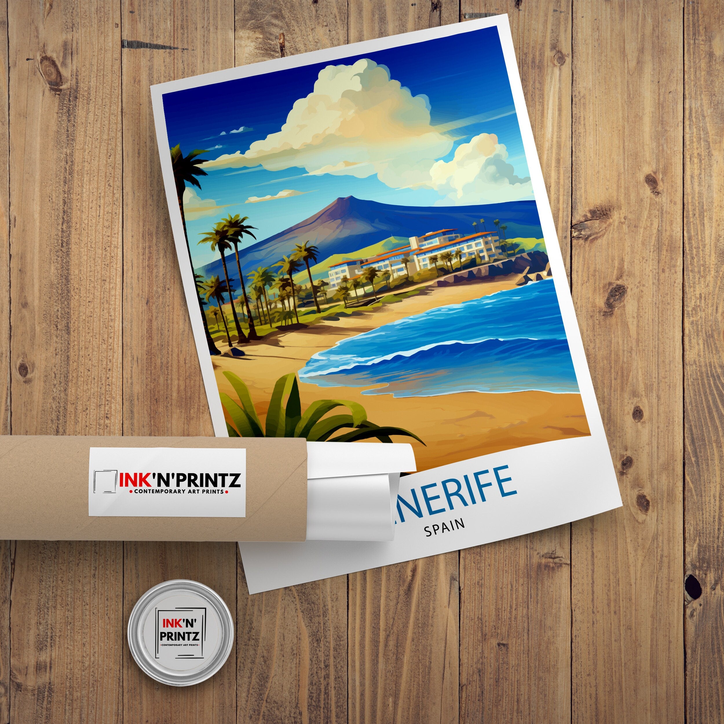 Tenerife Spain Travel Print Tenerife Wall Decor Tenerife Home Living Decor Tenerife Illustration Travel Poster Gift For Tenerife Spain Home