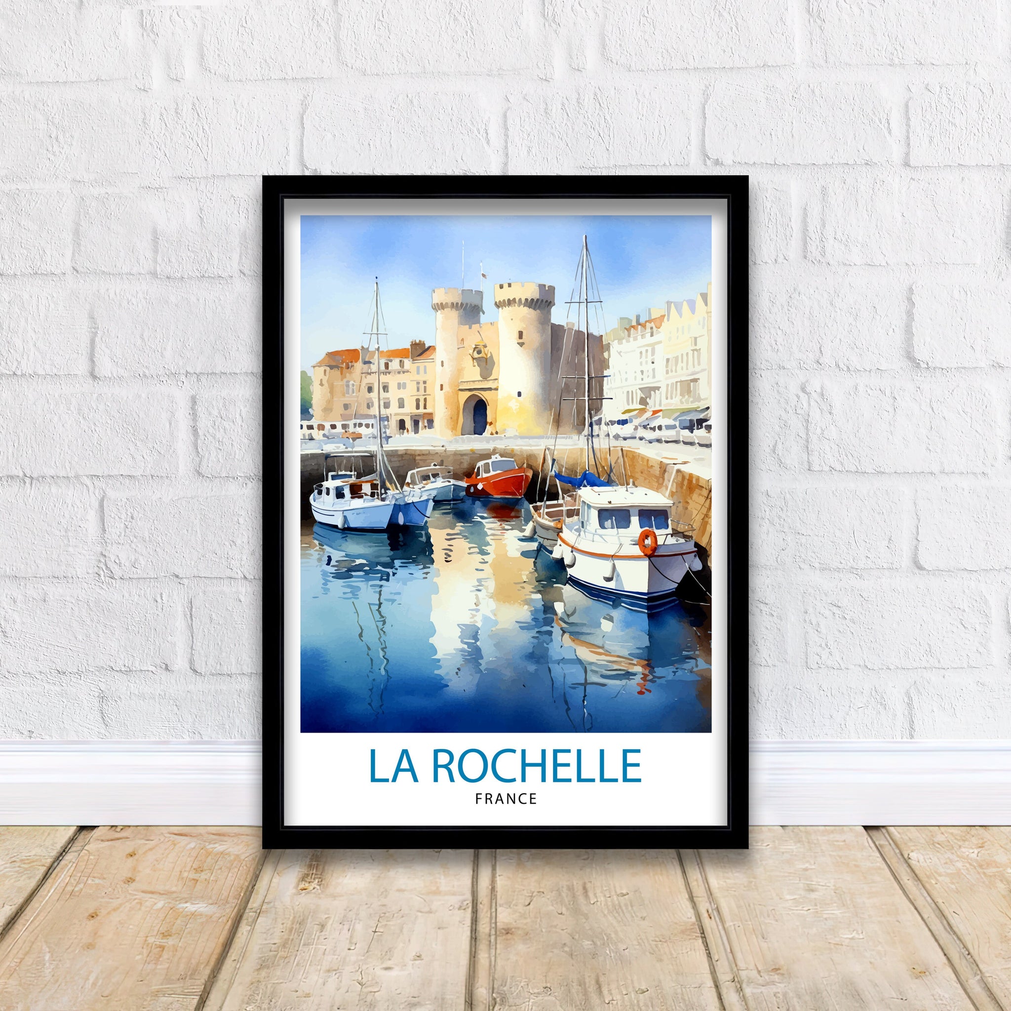 La Rochelle Travel Print La Rochelle Wall Decor France Illustration Travel Poster Gift for La Rochelle Home Decor