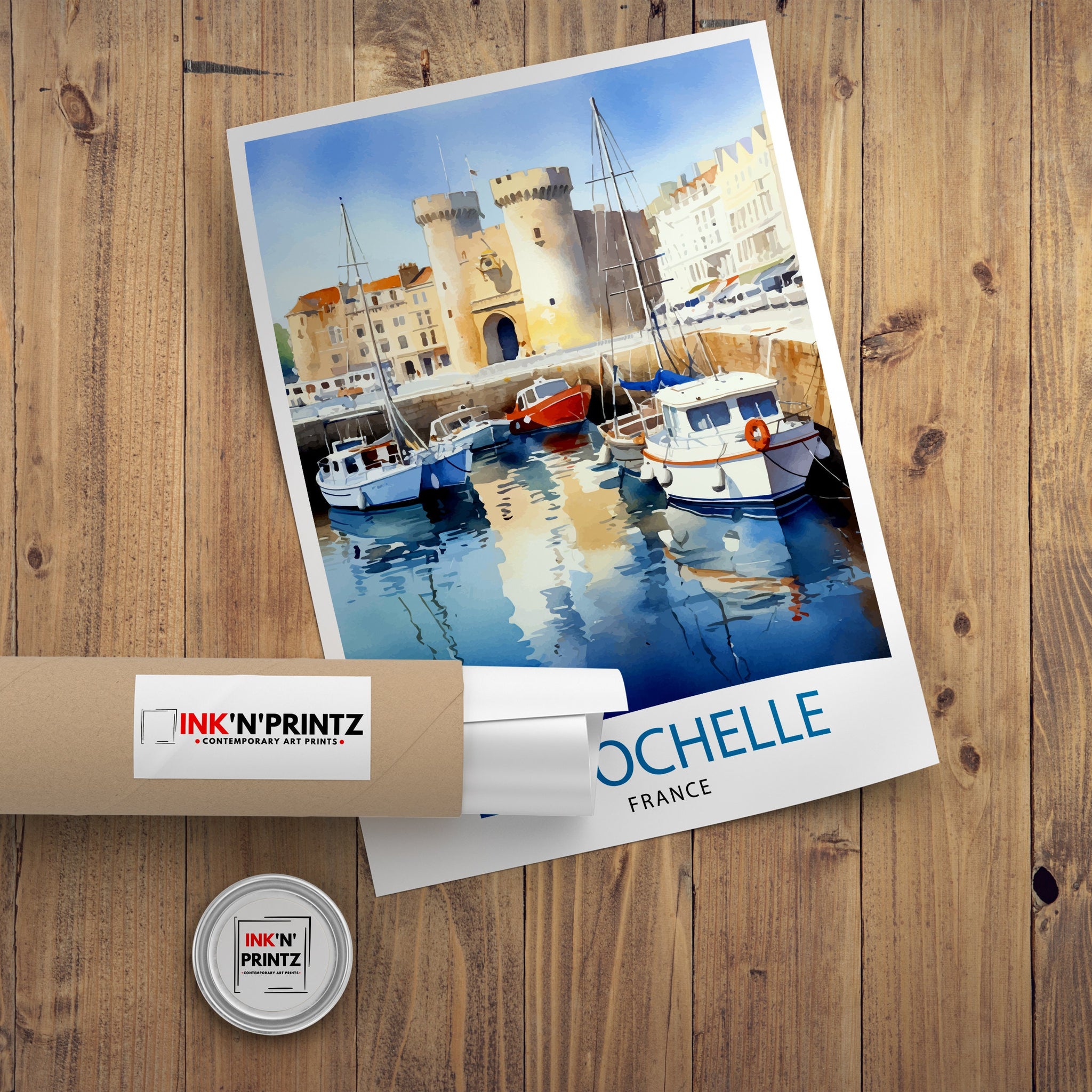 La Rochelle Travel Print La Rochelle Wall Decor France Illustration Travel Poster Gift for La Rochelle Home Decor