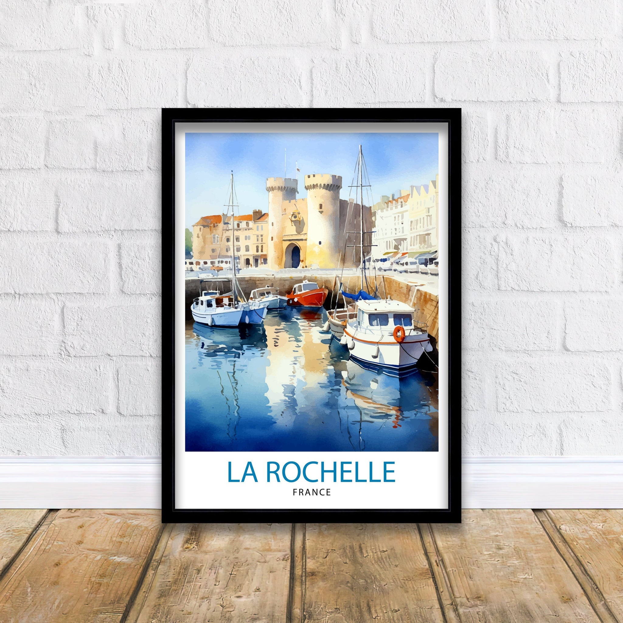 La Rochelle Travel Print La Rochelle Wall Decor France Illustration Travel Poster Gift for La Rochelle Home Decor